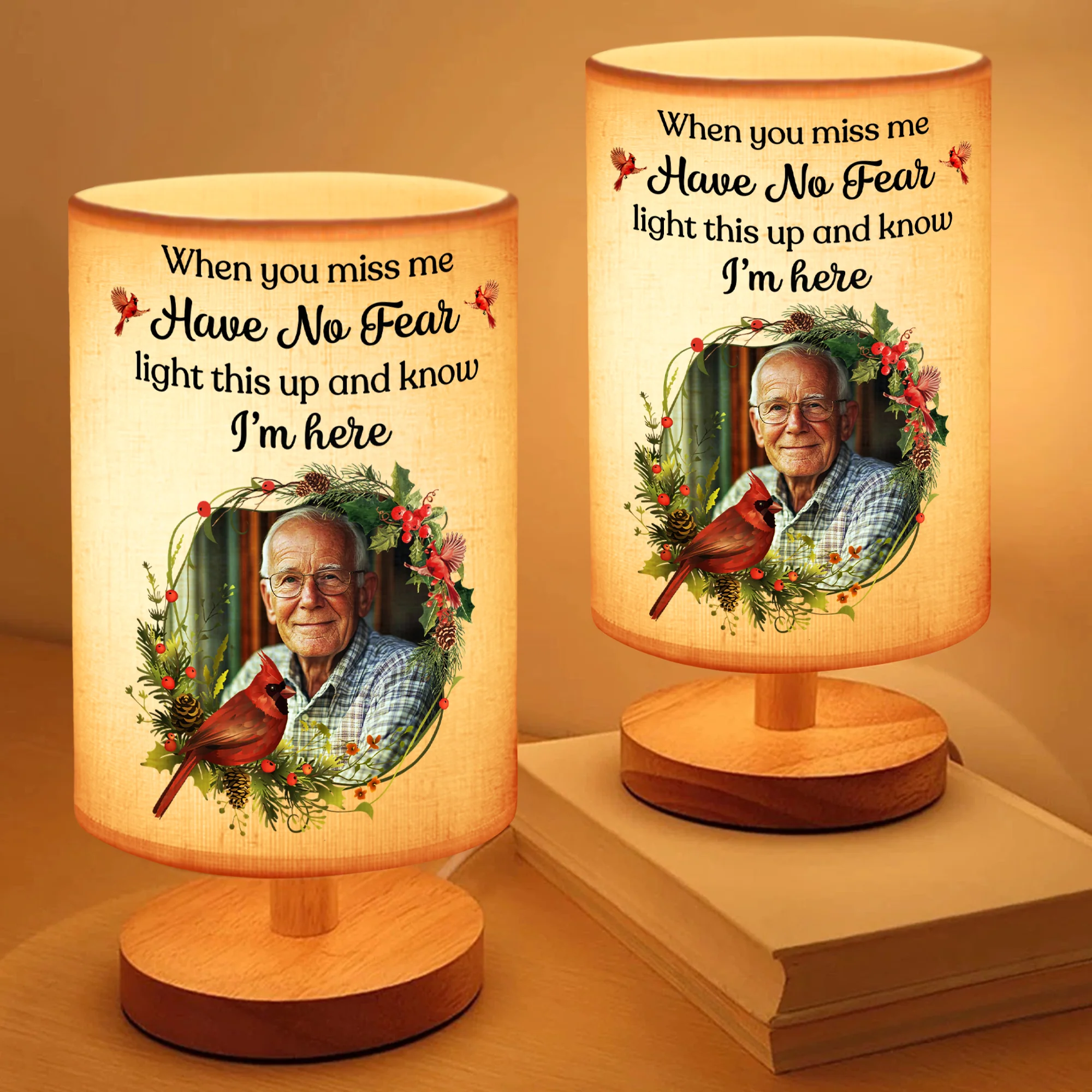 Custom Photo When You Miss Me Have No Fear Memorial Fabric Lamp HA75 892390 - Image 2