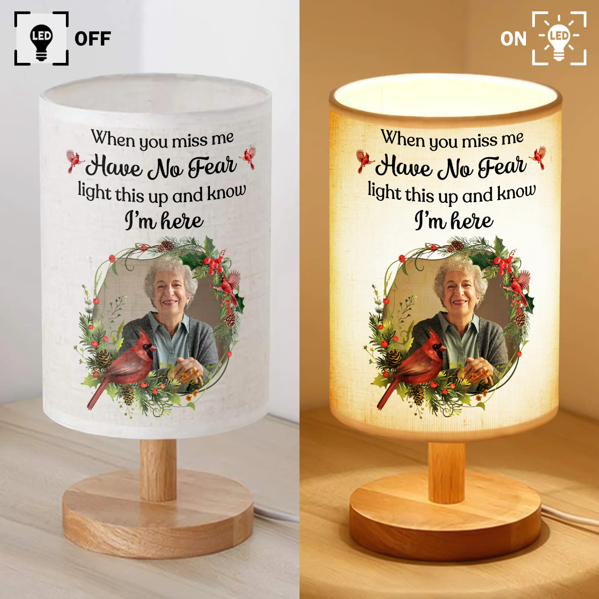 Custom Photo When You Miss Me Have No Fear Memorial Fabric Lamp HA75 892390 - Image 3