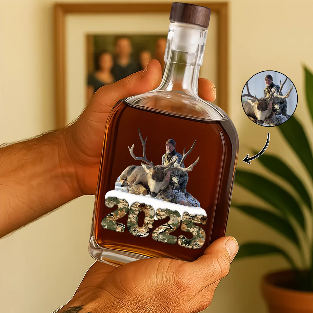 Custom Photo Whiskey Bottle Christmas Gifts For Deer Hunting HA75 898360 - Image 2