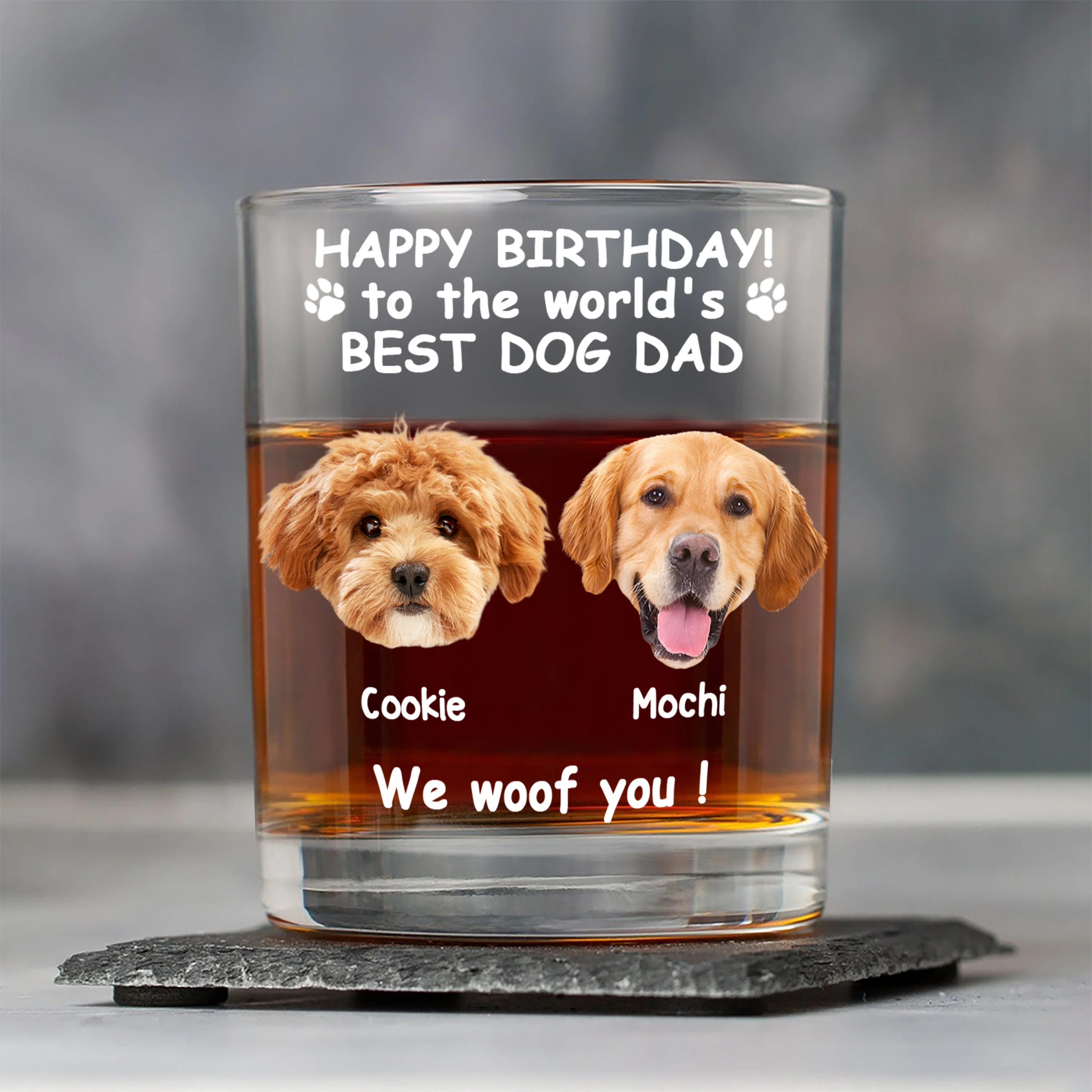 Custom Photo Woof Best Dog Dad Whiskey Glass Father's Day Gifts HA75 892370 - Image 4