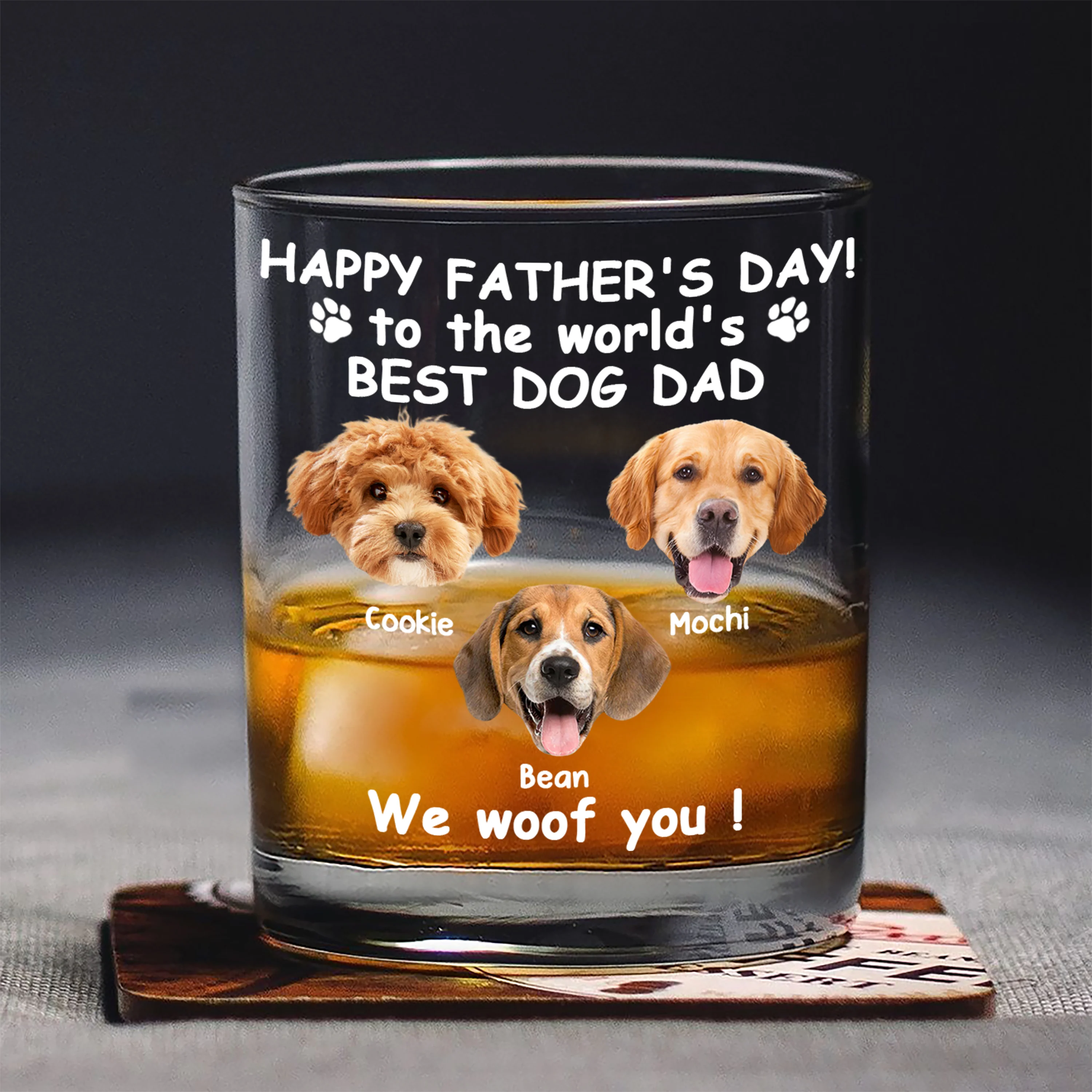 Custom Photo Woof Best Dog Dad Whiskey Glass Father's Day Gifts HA75 892370 - Image 5