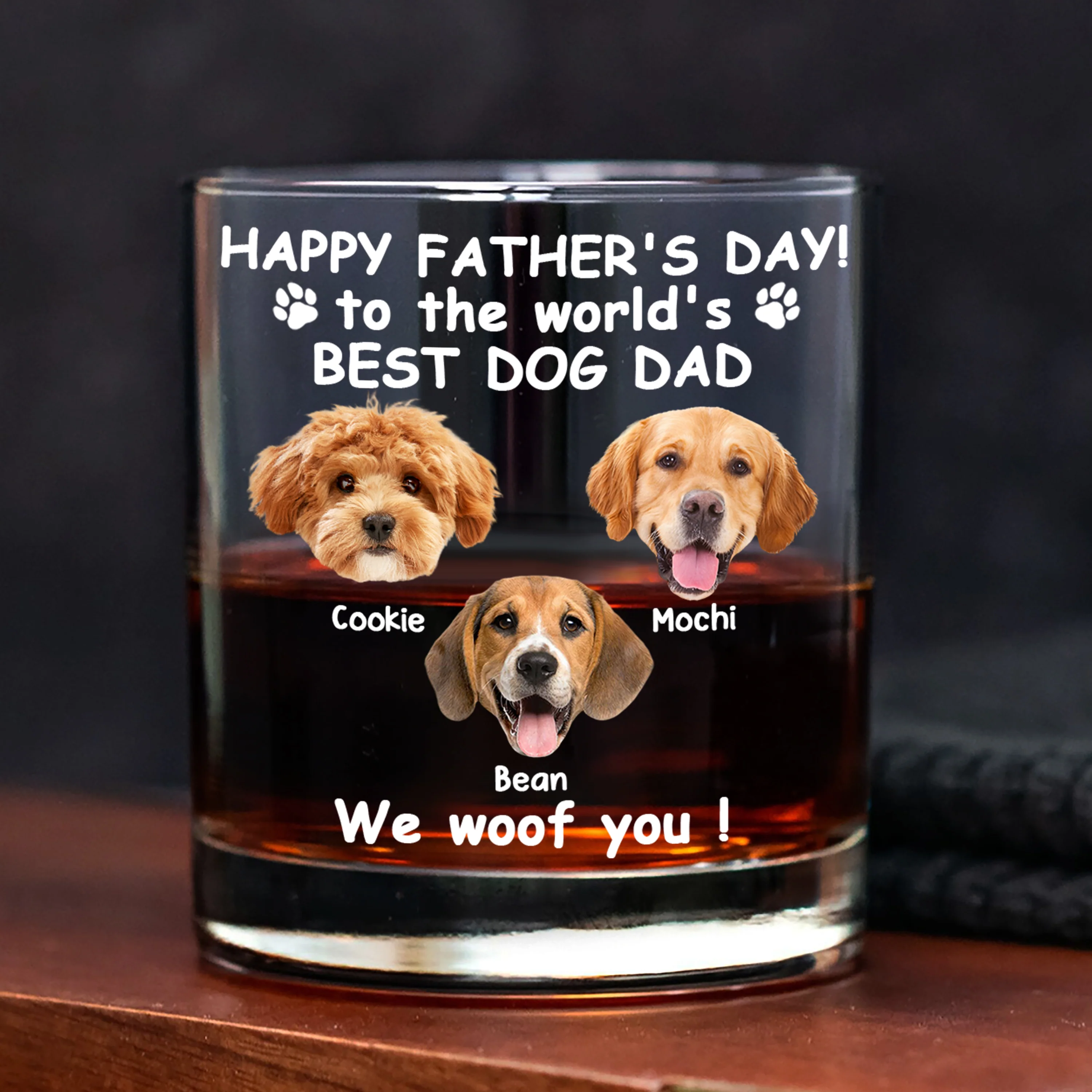 Custom Photo Woof Best Dog Dad Whiskey Glass Father's Day Gifts HA75 892370 - Image 8