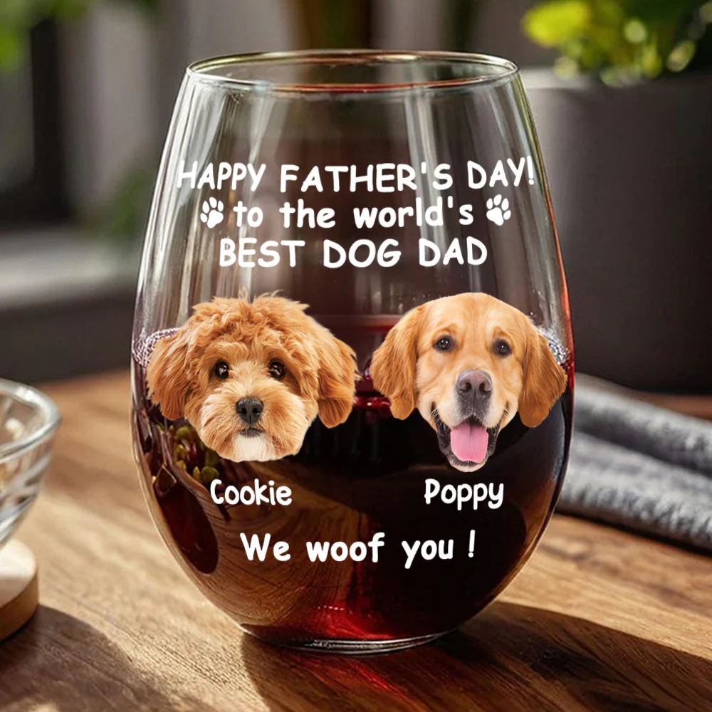 Custom Photo Woof Best Dog Mom Personalized Wine Glass Mother's Day Gifts HA75 892284 - Image 3