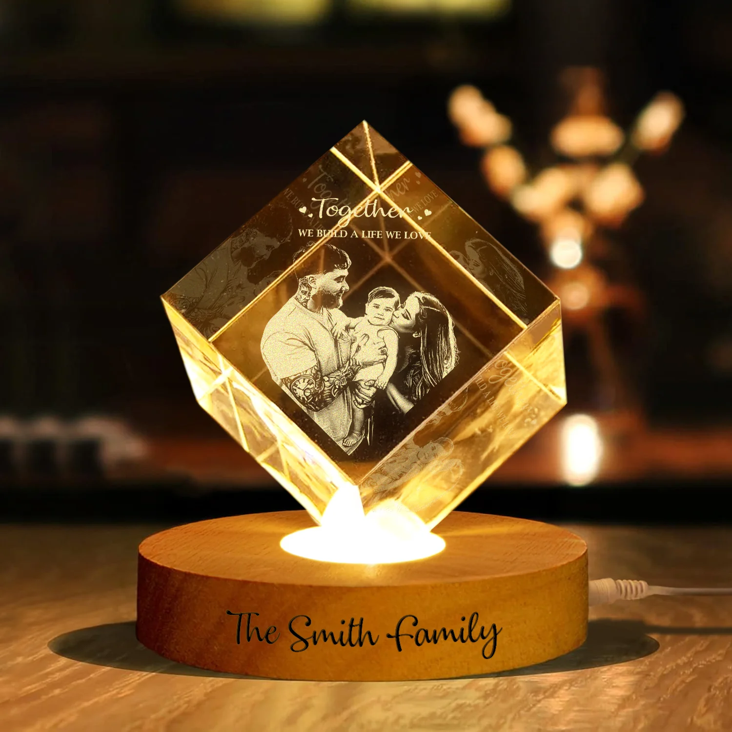 Custom Photo You And Me We Got This Couple Engraved Crystal Photo With Light HA75 898208 - Image 4