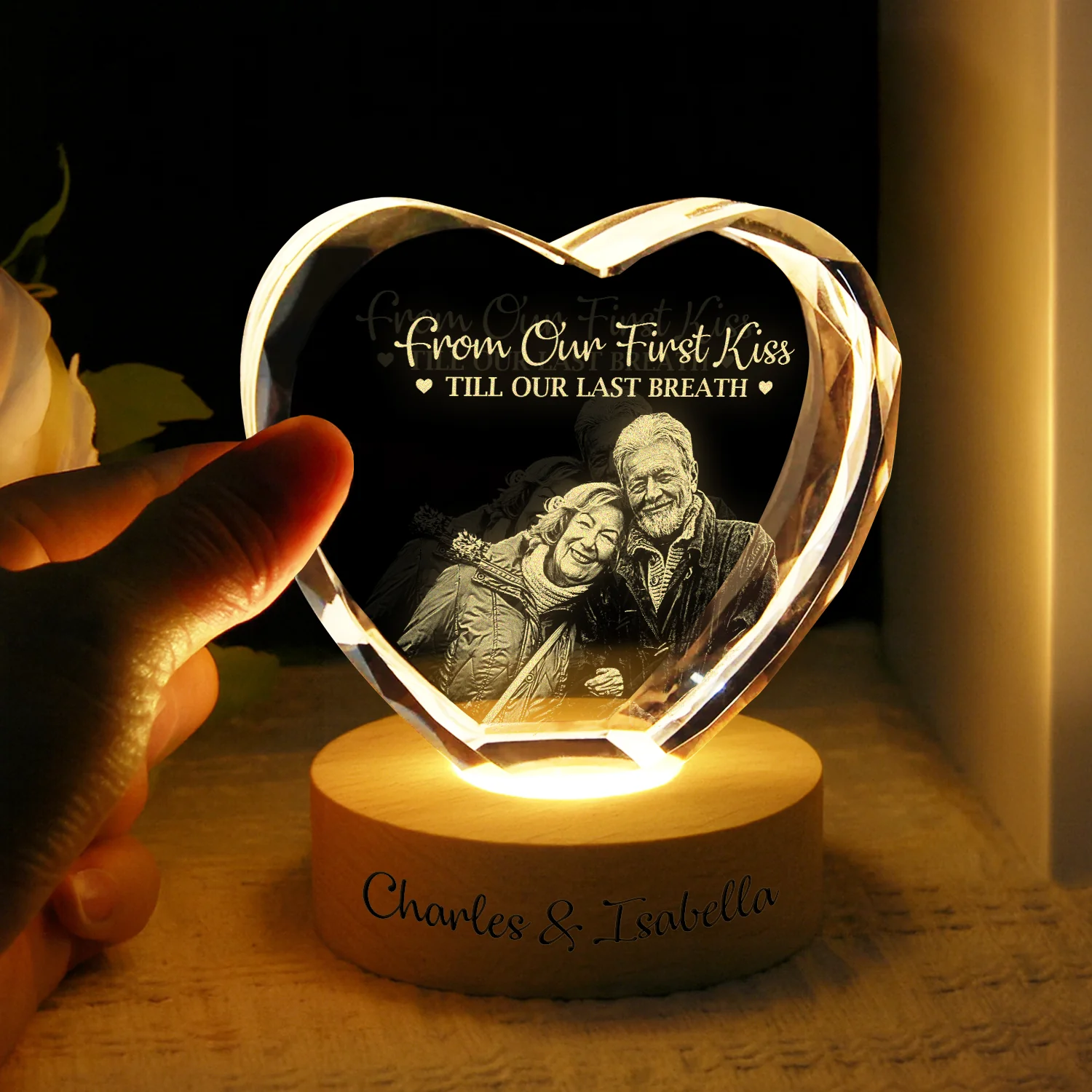Custom Photo You And Me We Got This Couple Engraved Crystal Photo With Light HA75 898208 - Image 8