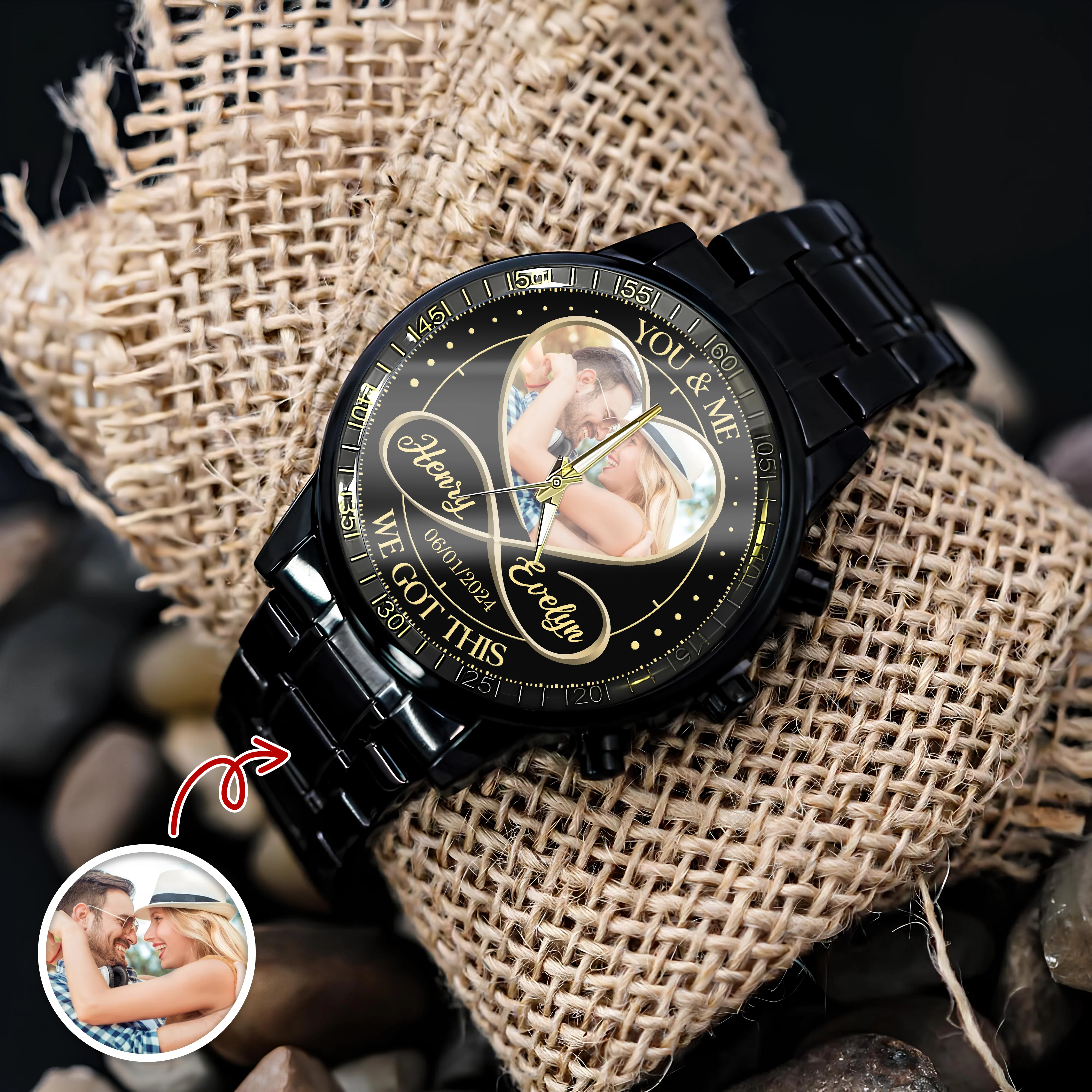 Custom Photo You & Me We Got This - Couple Personalized Men's Wrist Watch HA75 892762 - Image 3