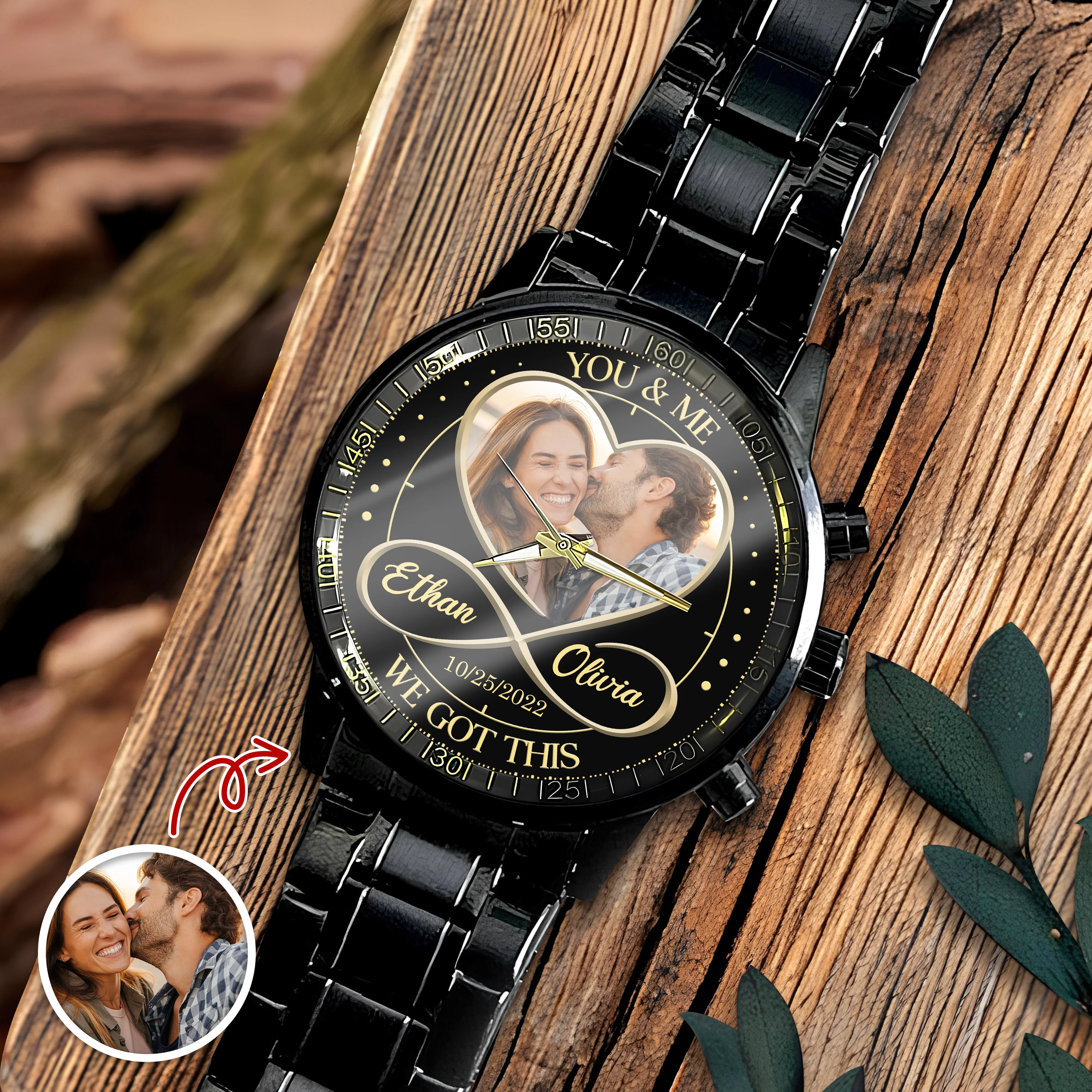 Custom Photo You & Me We Got This - Couple Personalized Men's Wrist Watch HA75 892762 - Image 4
