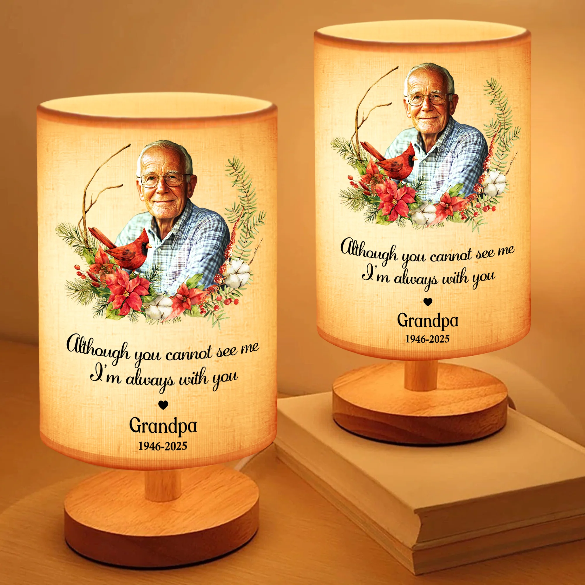 Custom Photo You Will Remain In Our Hearts Forever Memorial Fabric Lamp HA75 892360 - Image 3