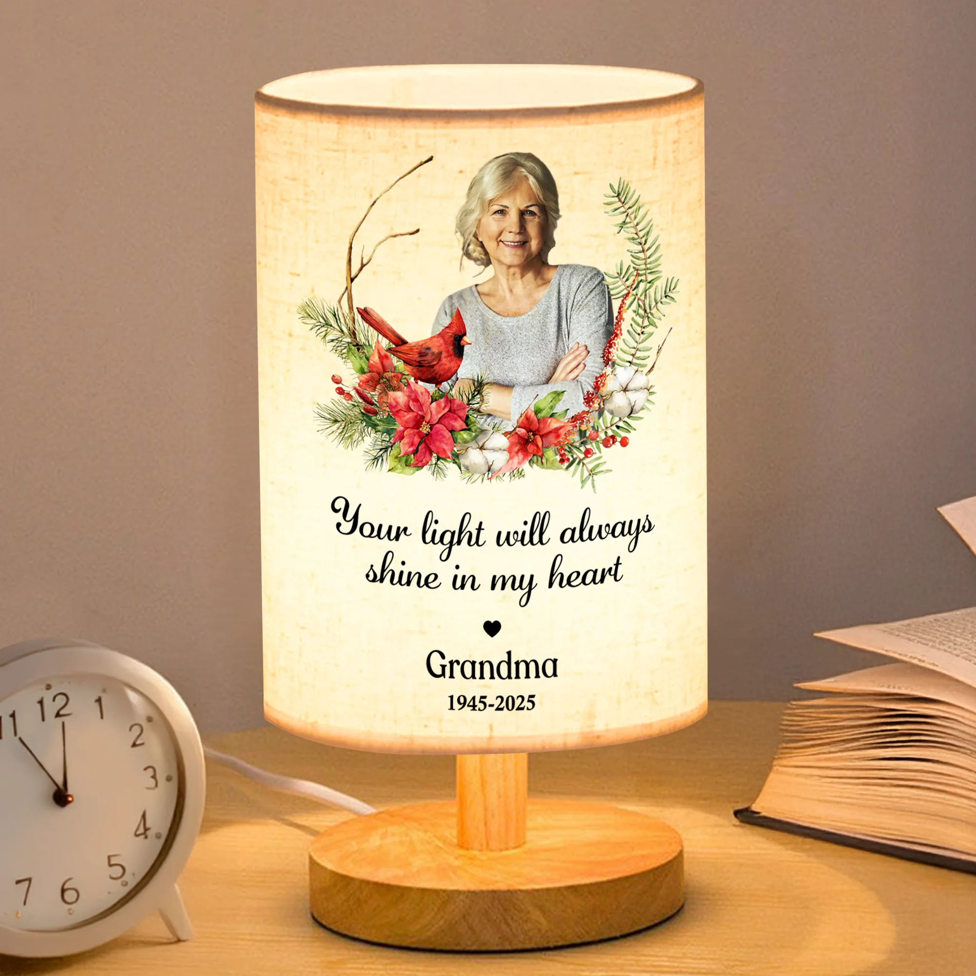 Custom Photo You Will Remain In Our Hearts Forever Memorial Fabric Lamp HA75 892360 - Image 5