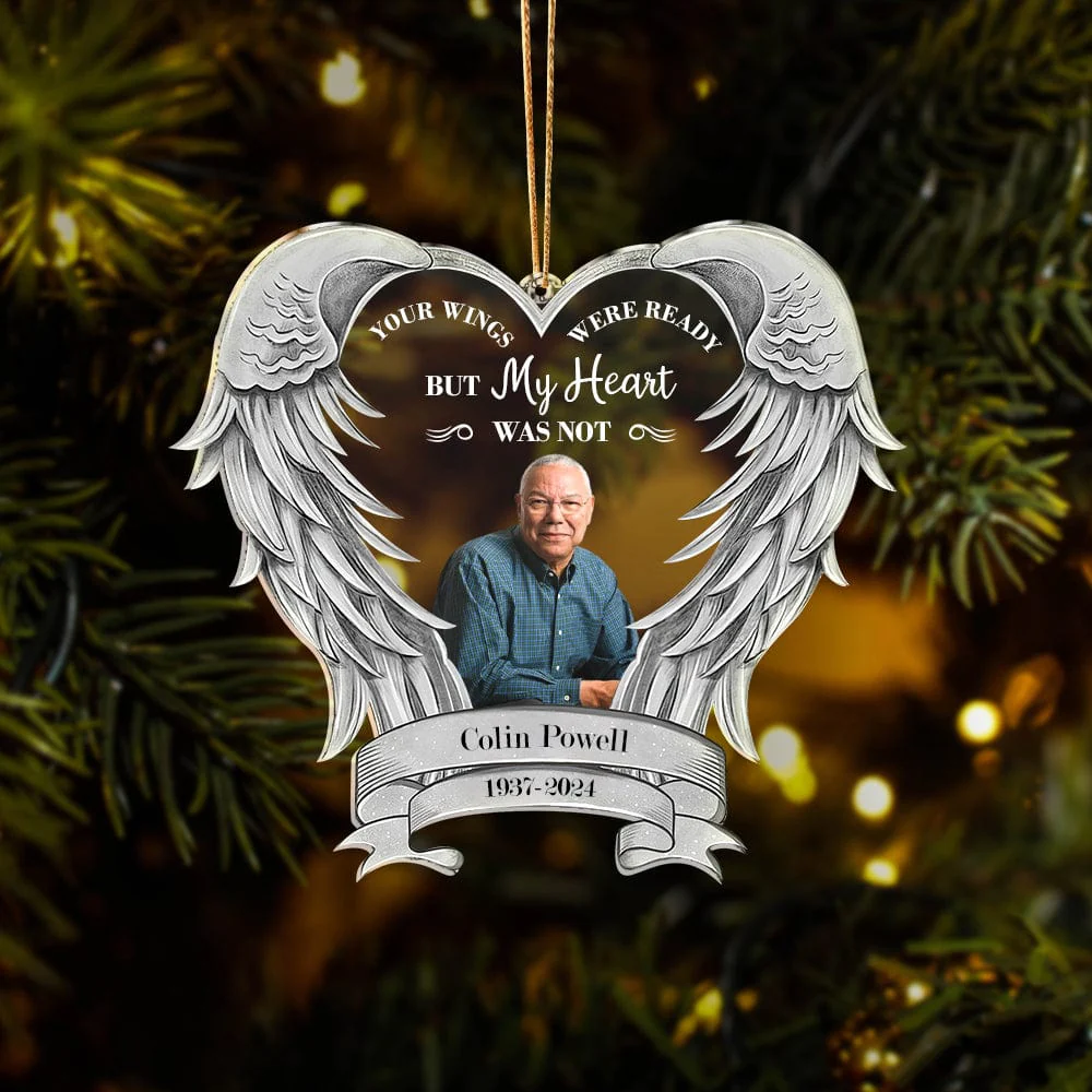 Custom Photo Your Wings Were Ready But My Heart Was Not Memorial Gift Acrylic Ornament HA75 891494
