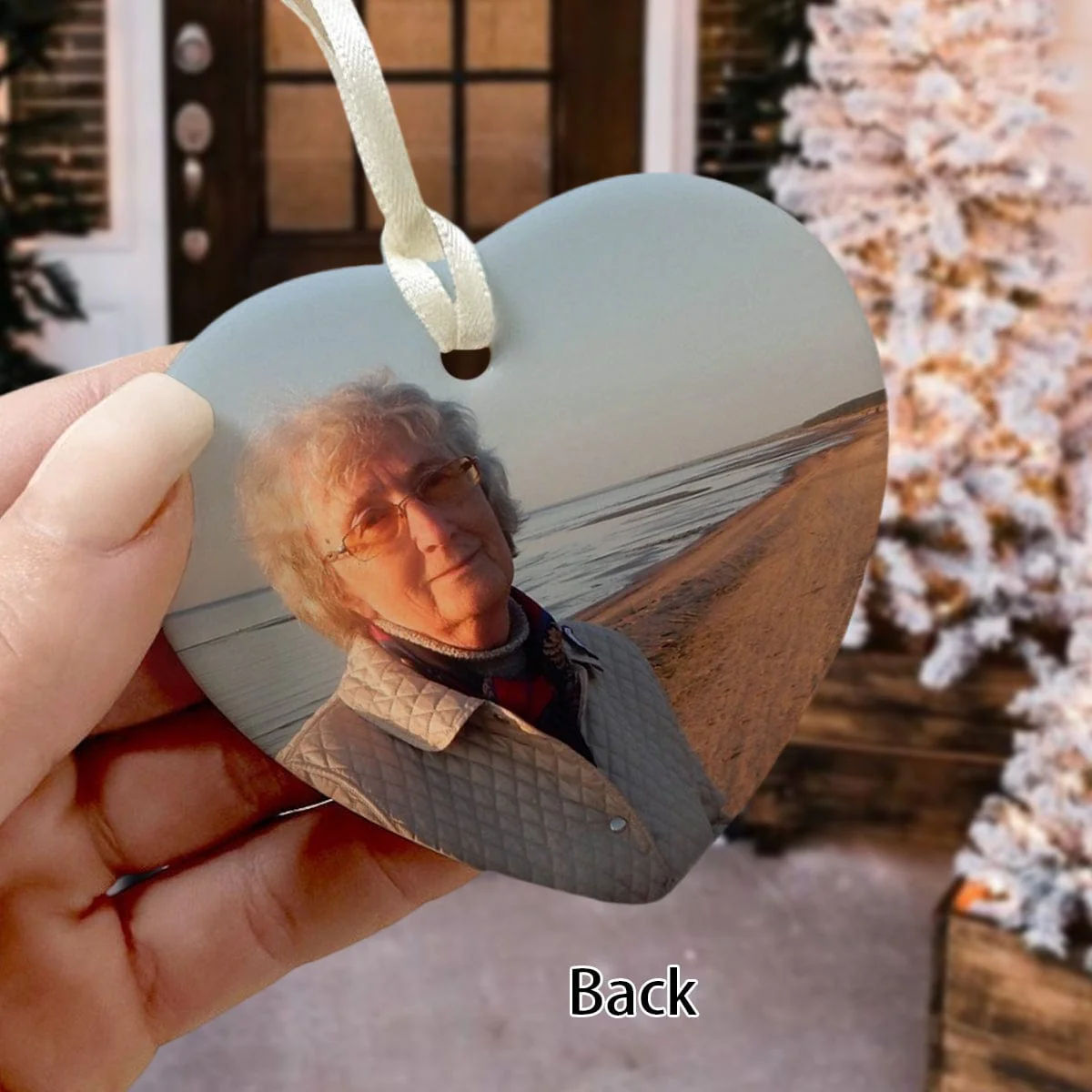 Custom Photo Your Wings Were Ready Memorial Heart Shaped Ceramic Ornament HA75 891454 - Image 2
