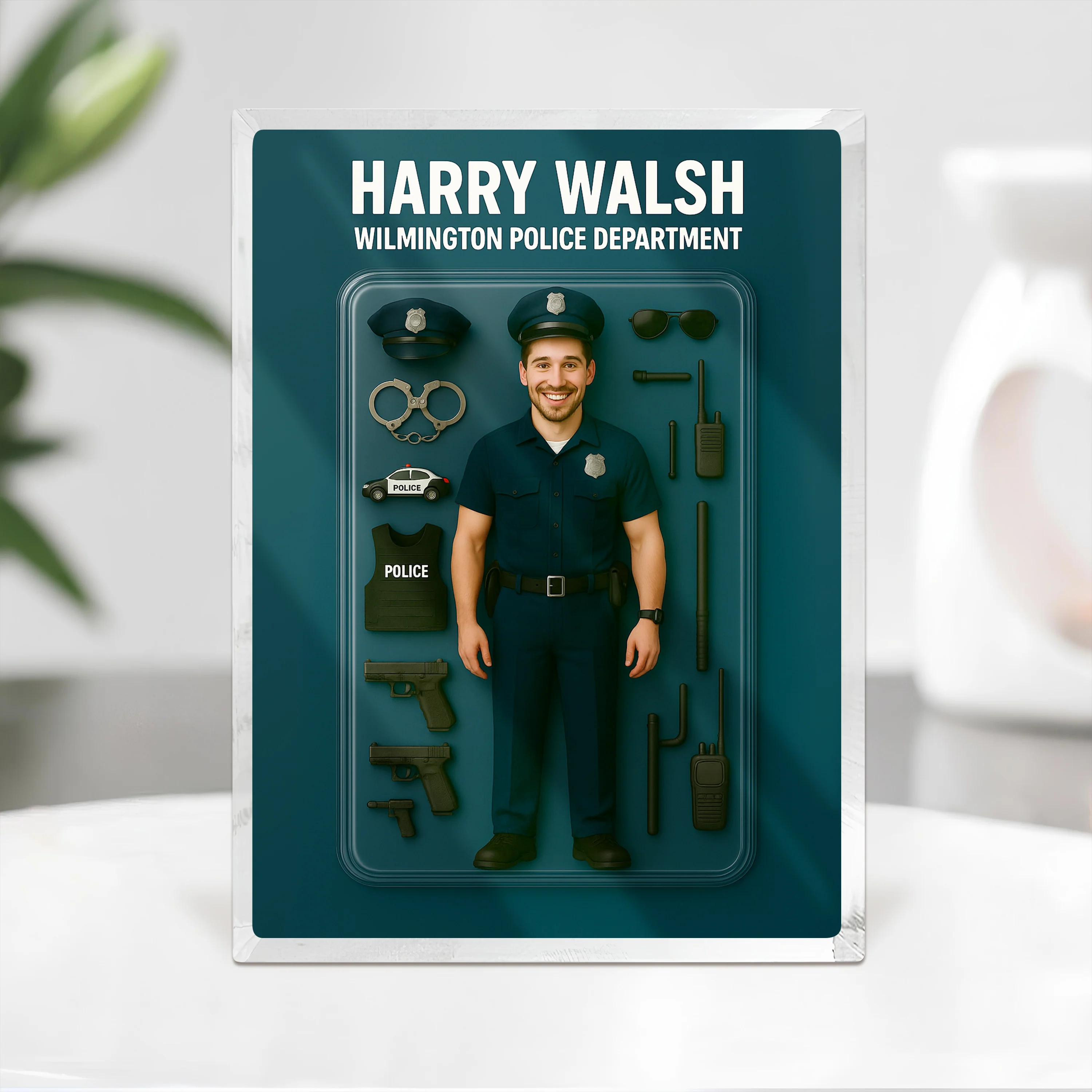 Custom Police Figure Acrylic Block Plaque, Unique Keepsake, Father's Day Gift HA75 892338 - Image 3