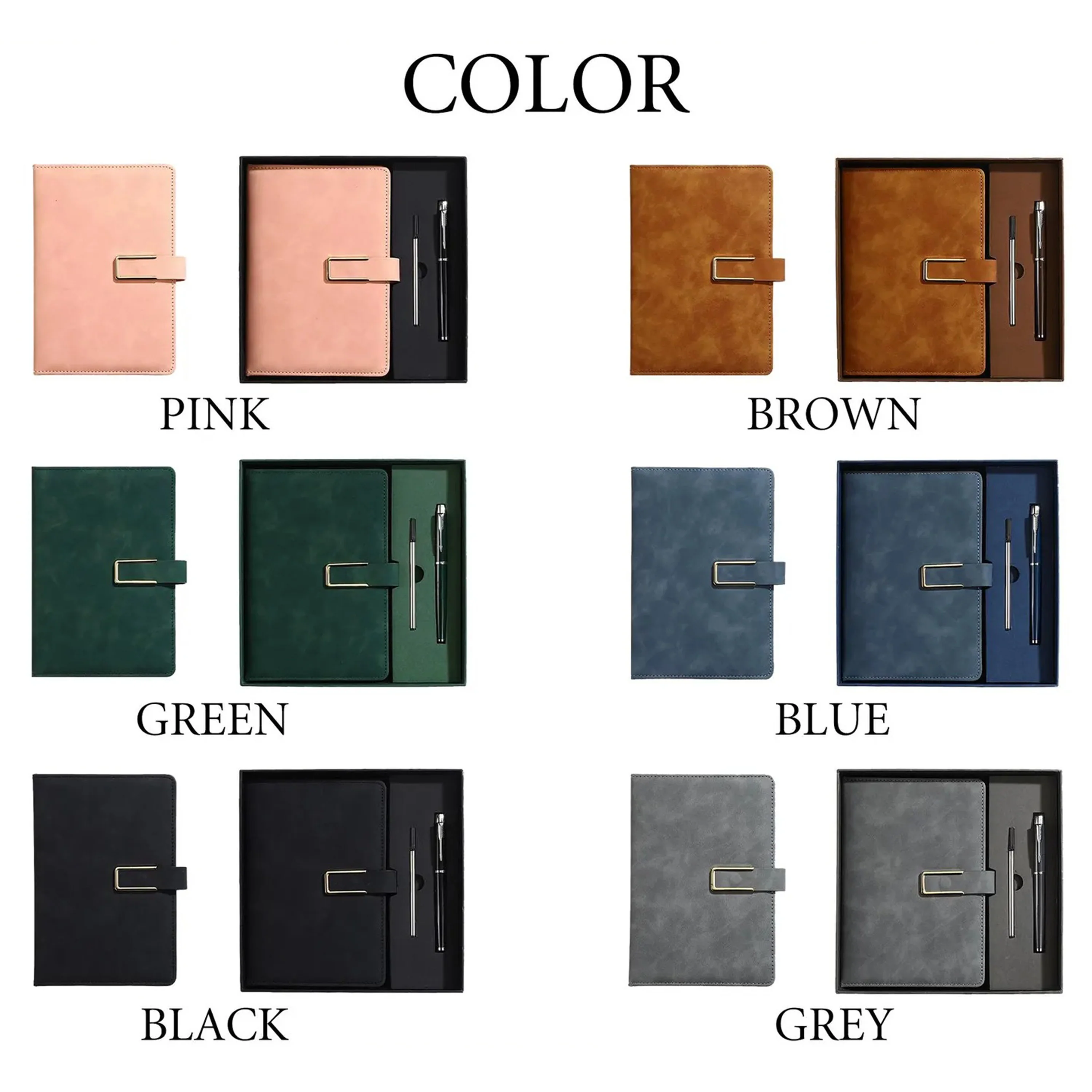 Engraved Birth Flower Leather Journal, Personalized Name Notebook Set, Graduation Gifts for Her HA75 920592 - Image 5