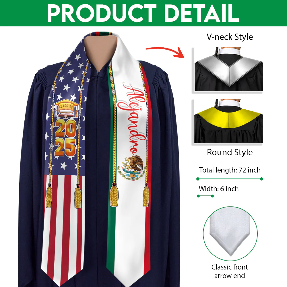 Estolas de graduación con bandera del país – Promoción 2026 HA75 892170 - Image 4