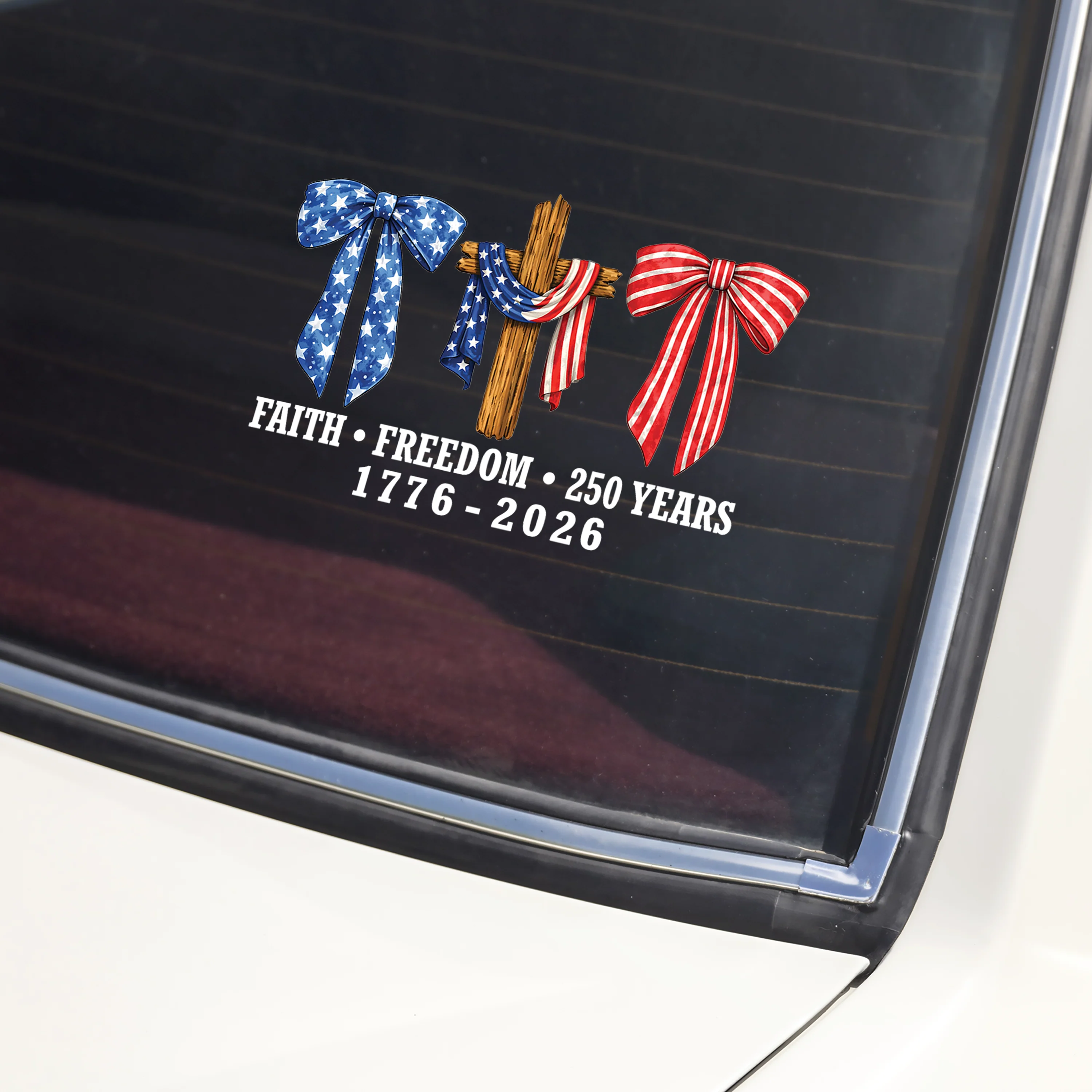 Faith Freedom 250 Years Jesus Christian America Car Window Decal Sticker HA75 920988 - Image 2