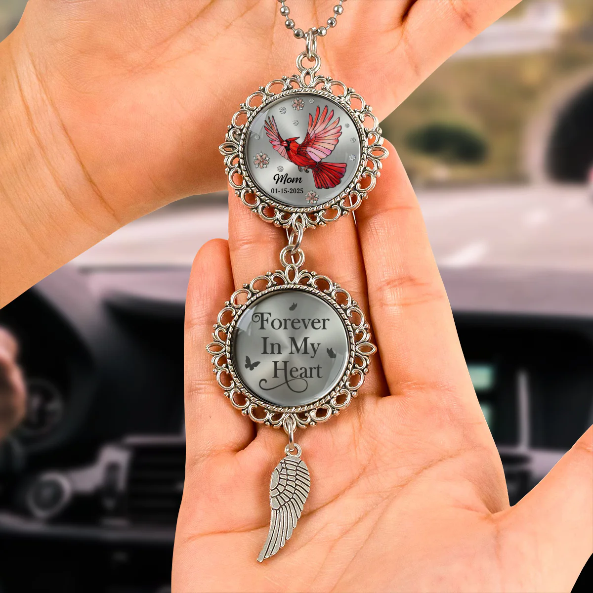 Forever In My Heart Personalized Memorial Hanging Ornament With Charm HA75 891982 - Image 2