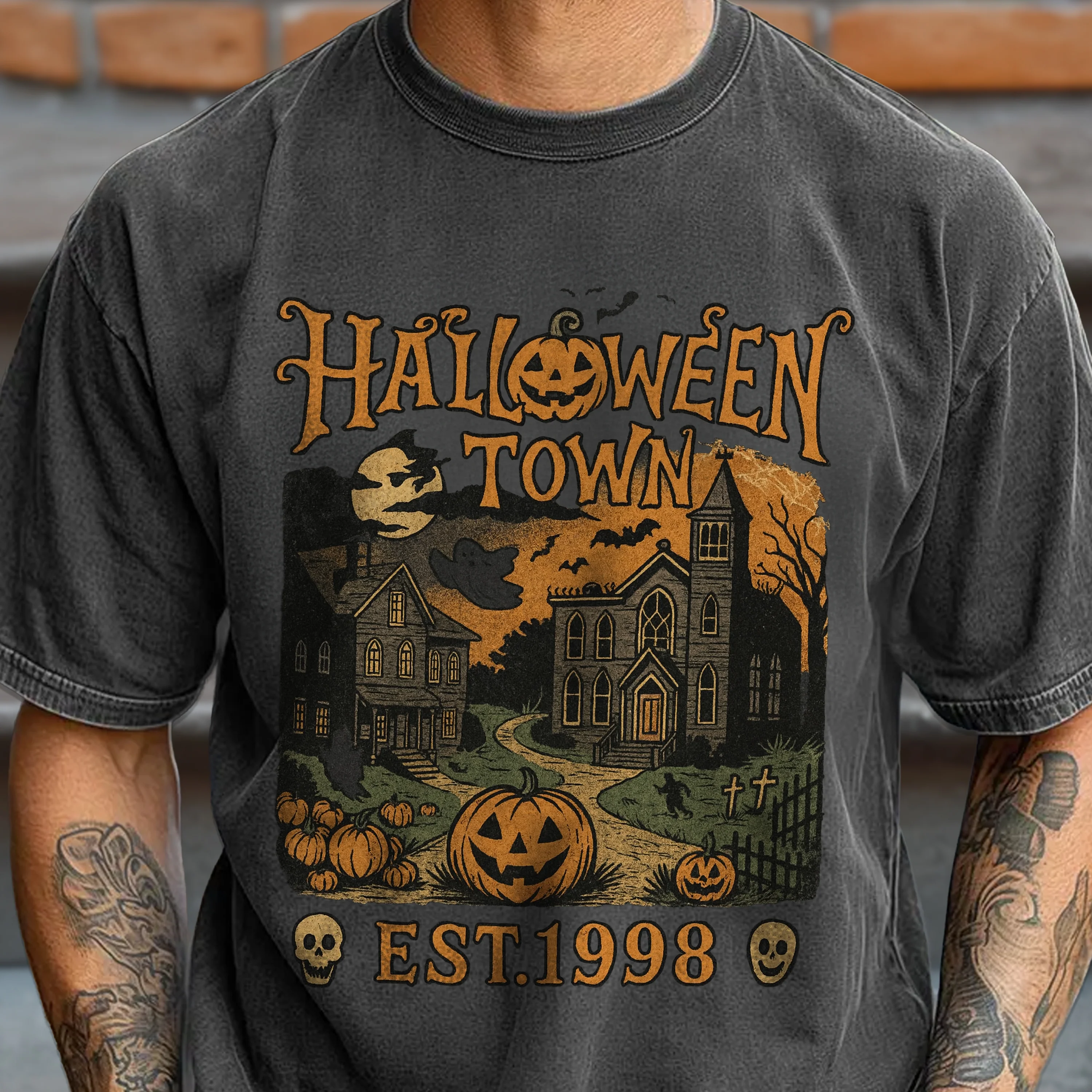 Halloweentown Est. 1998 Vintage 90s Style Halloween Comfort Shirt HA75 892892 - Image 2