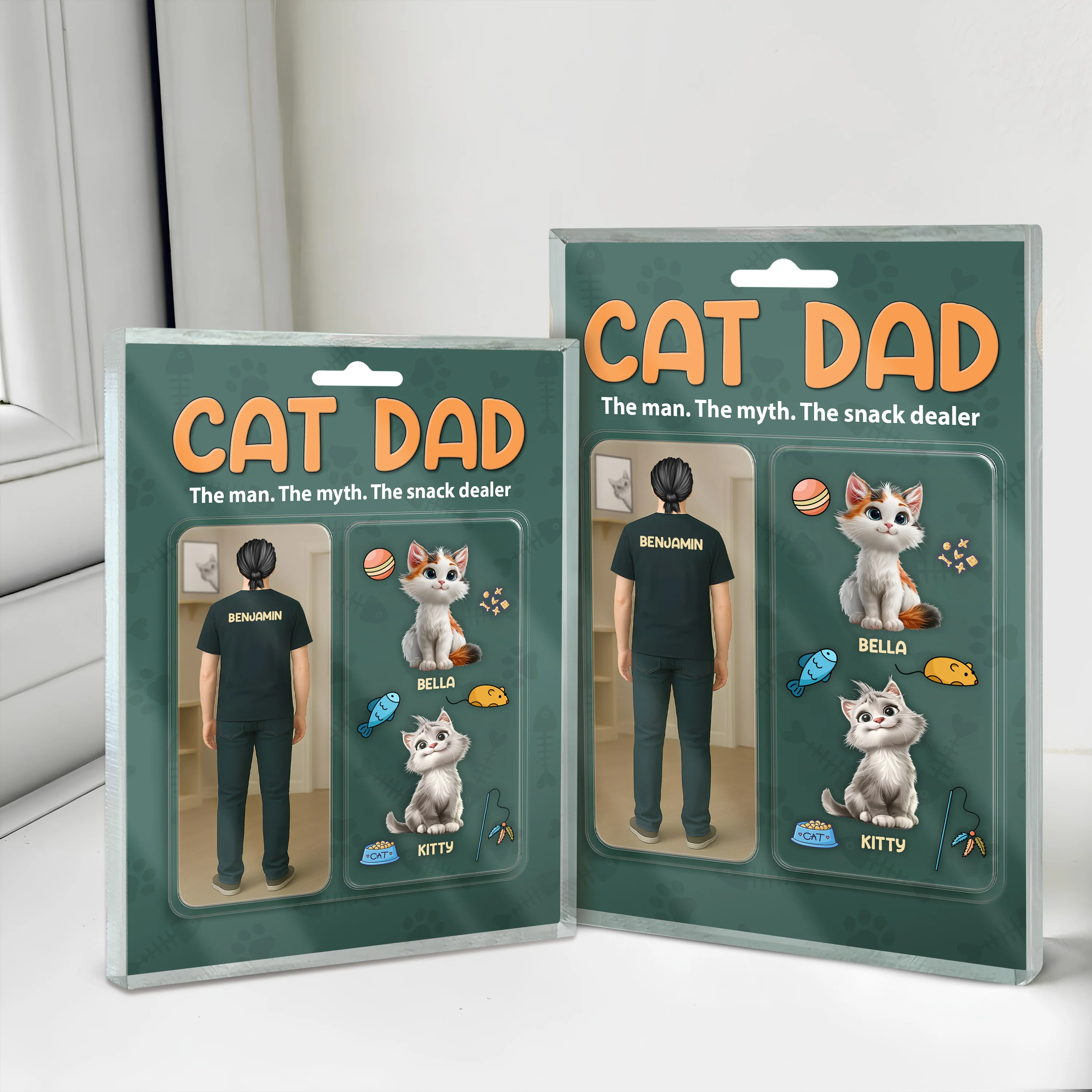 Happy Father's Day Cat Dad Figure Personalized Acrylic Block Plaque HA75 892356 - Image 6