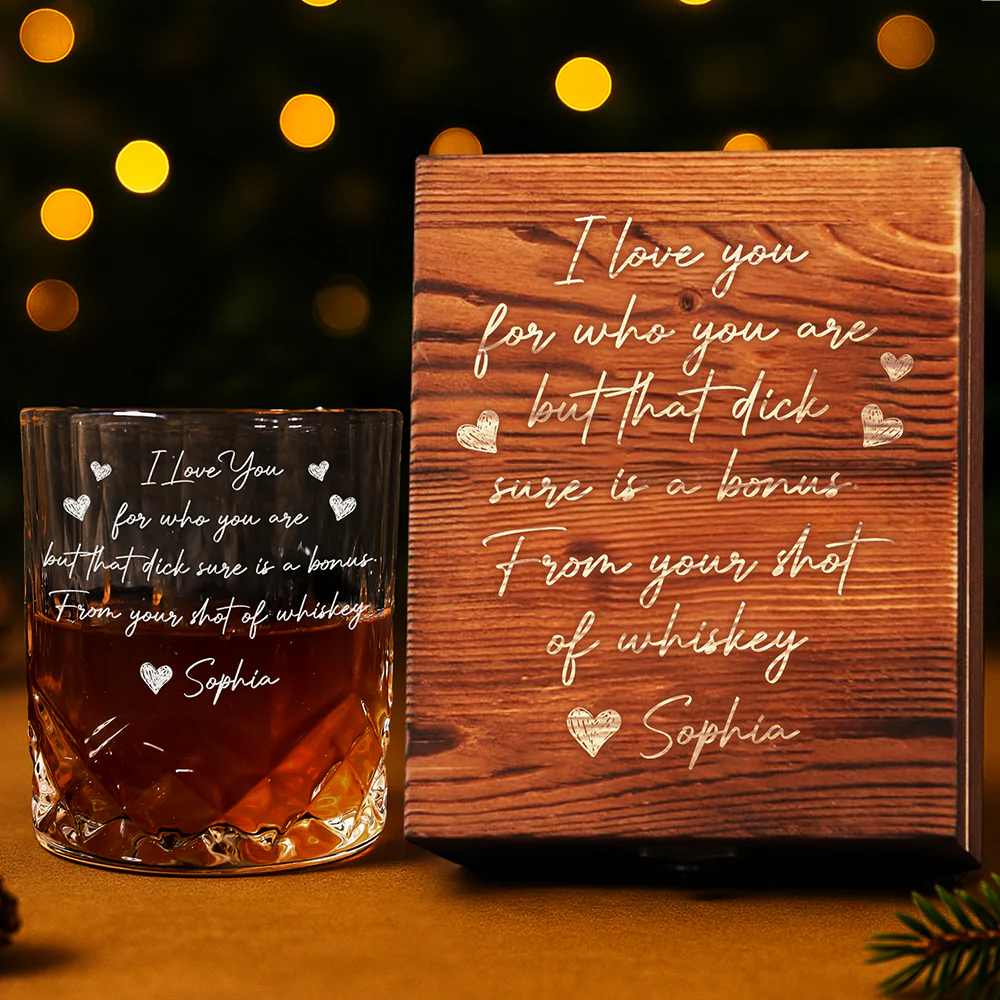I Love You For Who You Are Couple Personalized Engraved Whiskey Glass Set with Wooden Box HA75 898038 - Image 3