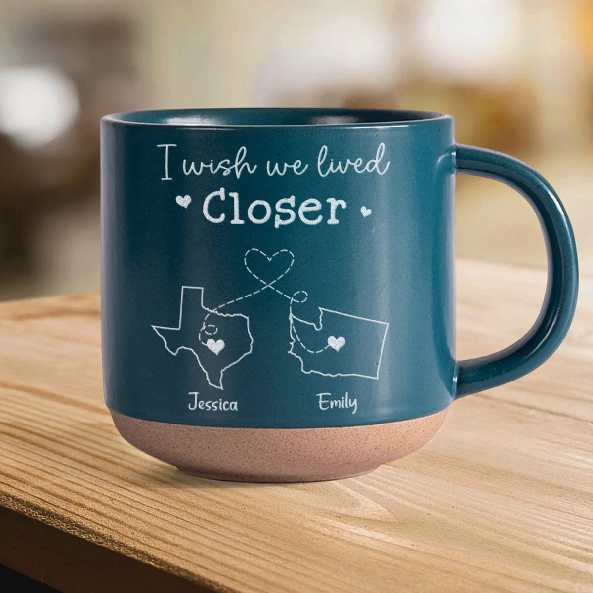 I Wish We Lived Closer Bestie Personalized Gift Engraved Pottery Mug HA75 891550