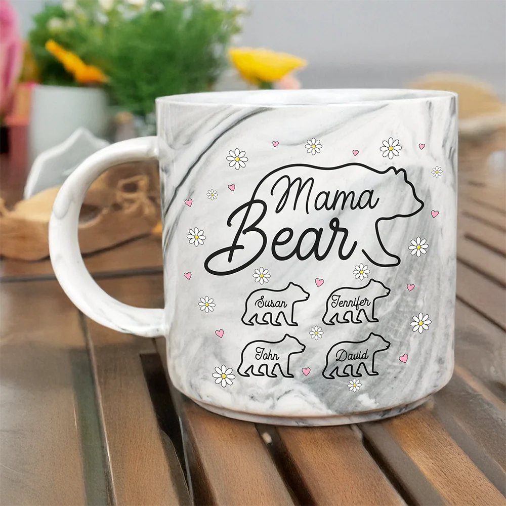 Mama Bear Family Personalized Marble Mug Mother's Day Gift For Mom HA75 892176 - Image 2