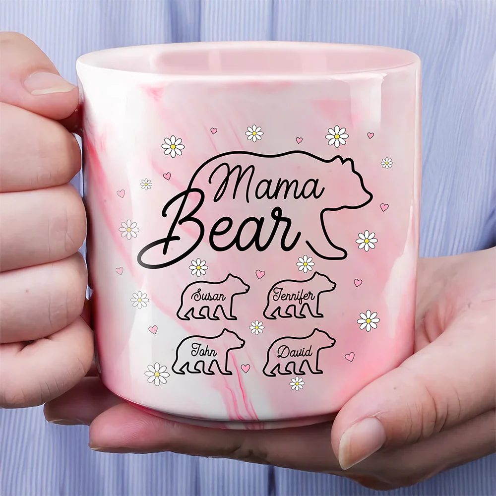 Mama Bear Family Personalized Marble Mug Mother's Day Gift For Mom HA75 892176 - Image 3