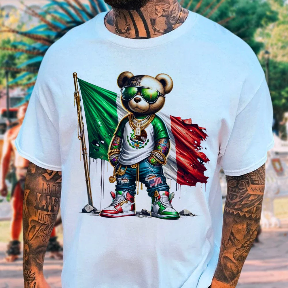 Mexico Flag Teddy, Cartoon Bear, Cool Mexican Flag Bear Bright Shirt HA75 891514 - Image 2