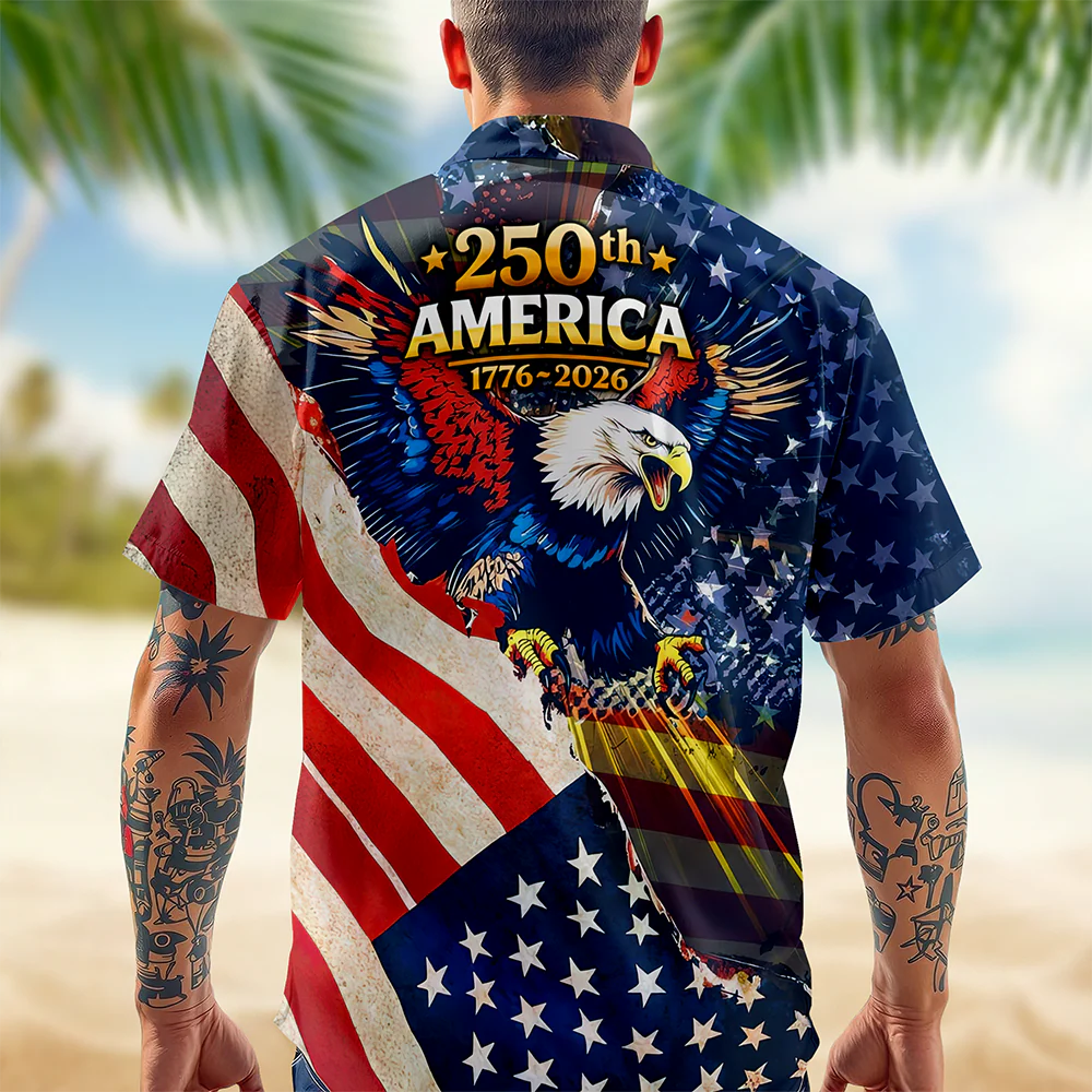 Patriotic 250th America 1776-2026 Eagle Hawaii Shirt HA75 920186 - Image 2