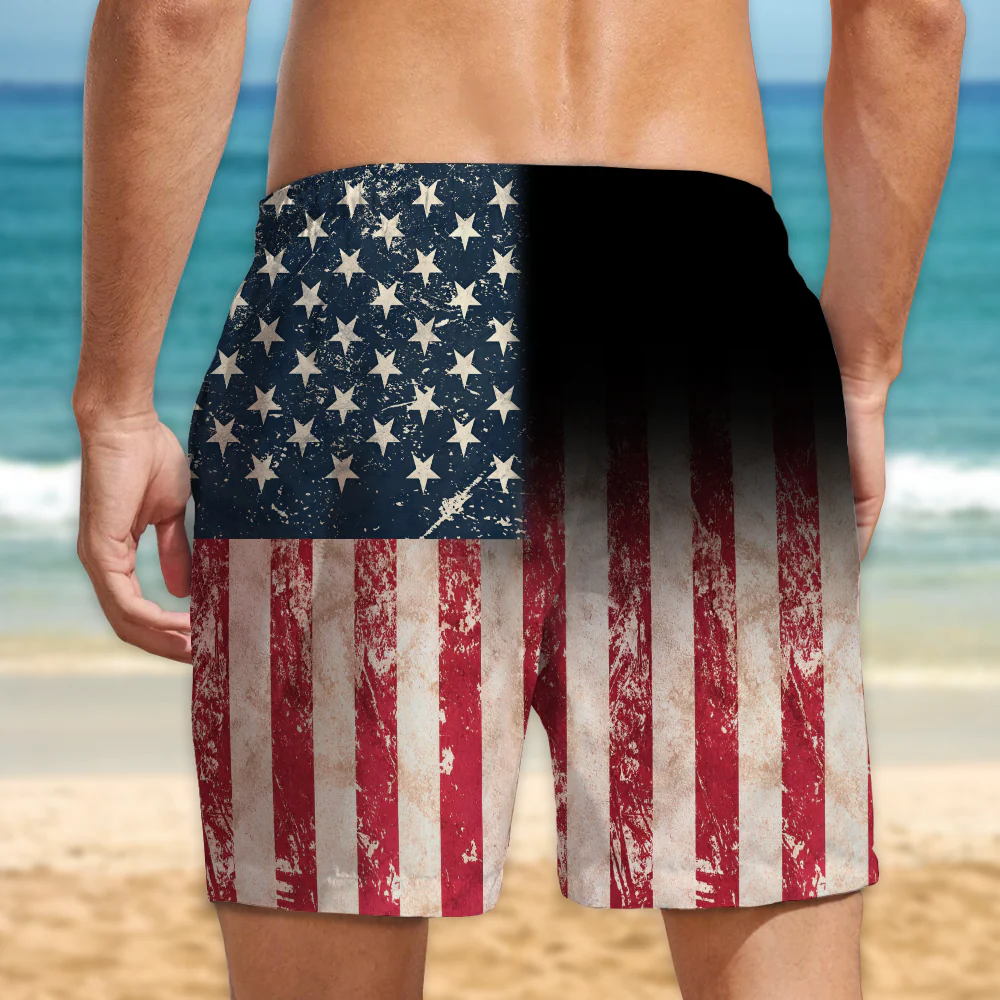 Patriotic 250th Anniversary God Bless America Eagle 1776–2026 Beach Short HA75 921044 - Image 2