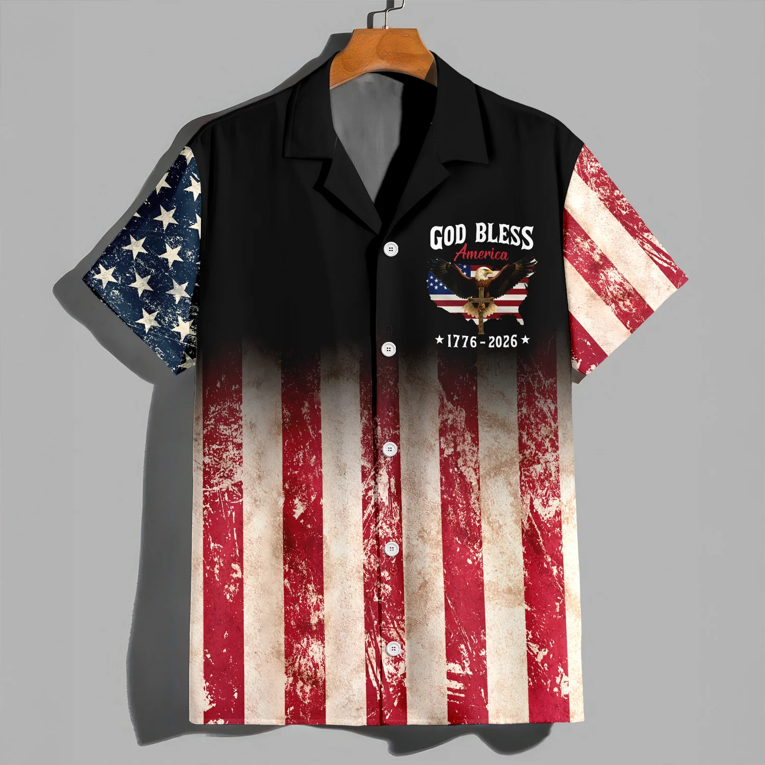 Patriotic 250th Anniversary God Bless America Eagle 1776–2026 Hawaii Shirt HA75 920608 - Image 6