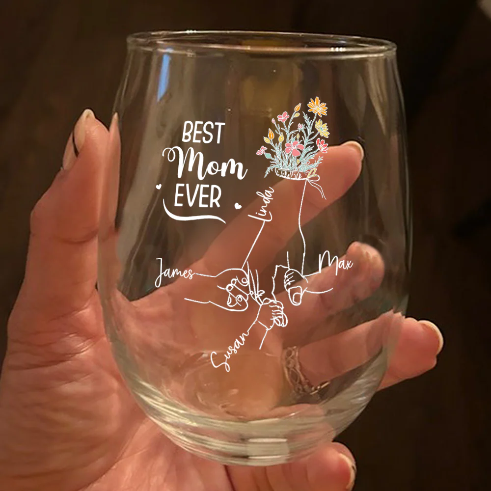 Personalized Best Mom Ever Wine Glass Christmas, Birthday Gift For Mom HA75 892954 - Image 10