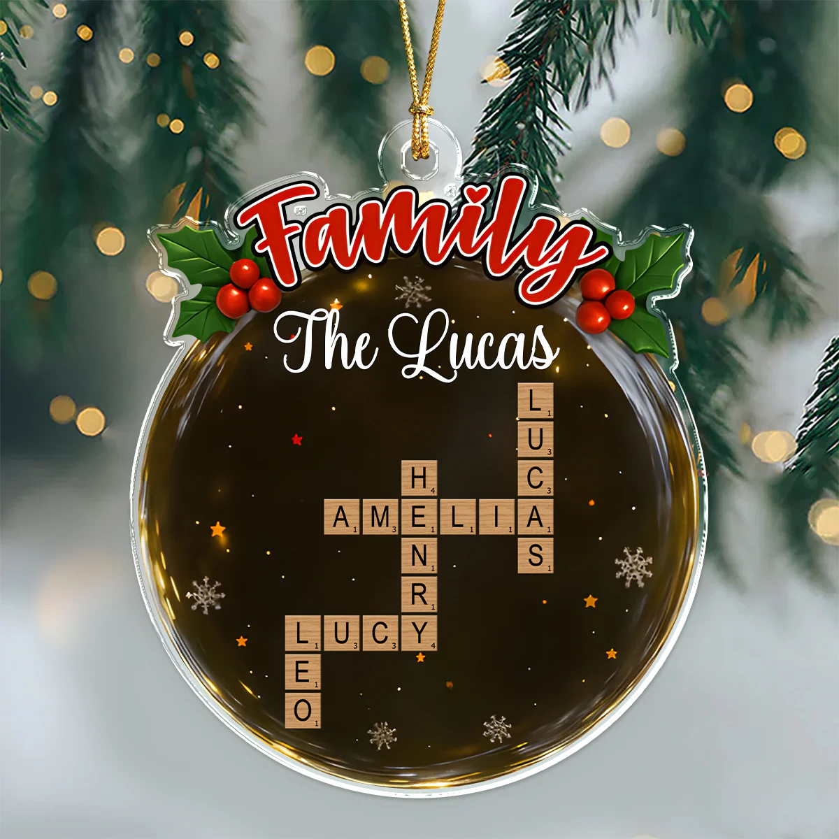 Personalized Crossword Style Family Keepsake Acrylic Ornament Christmas Gift HA75 897690 - Image 3