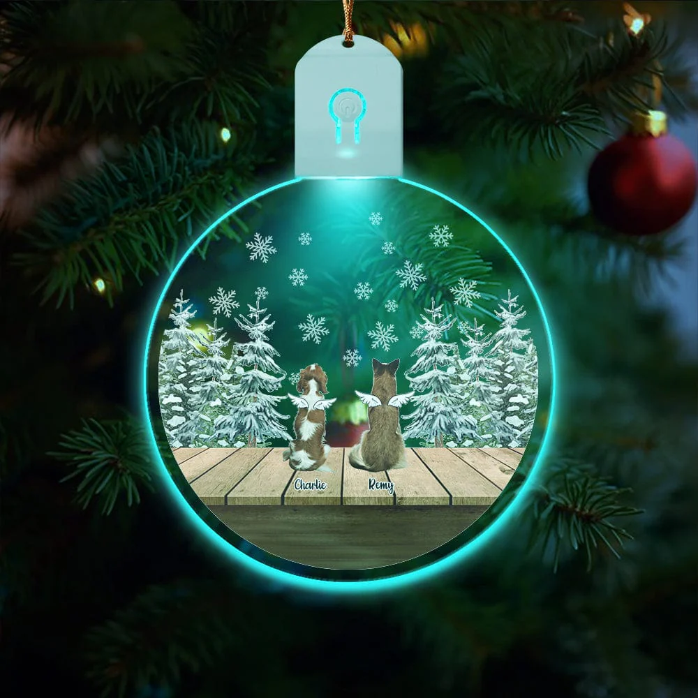 Personalized Dog Angels Memorial Circle Led Acrylic Ornament HA75 891676 - Image 3