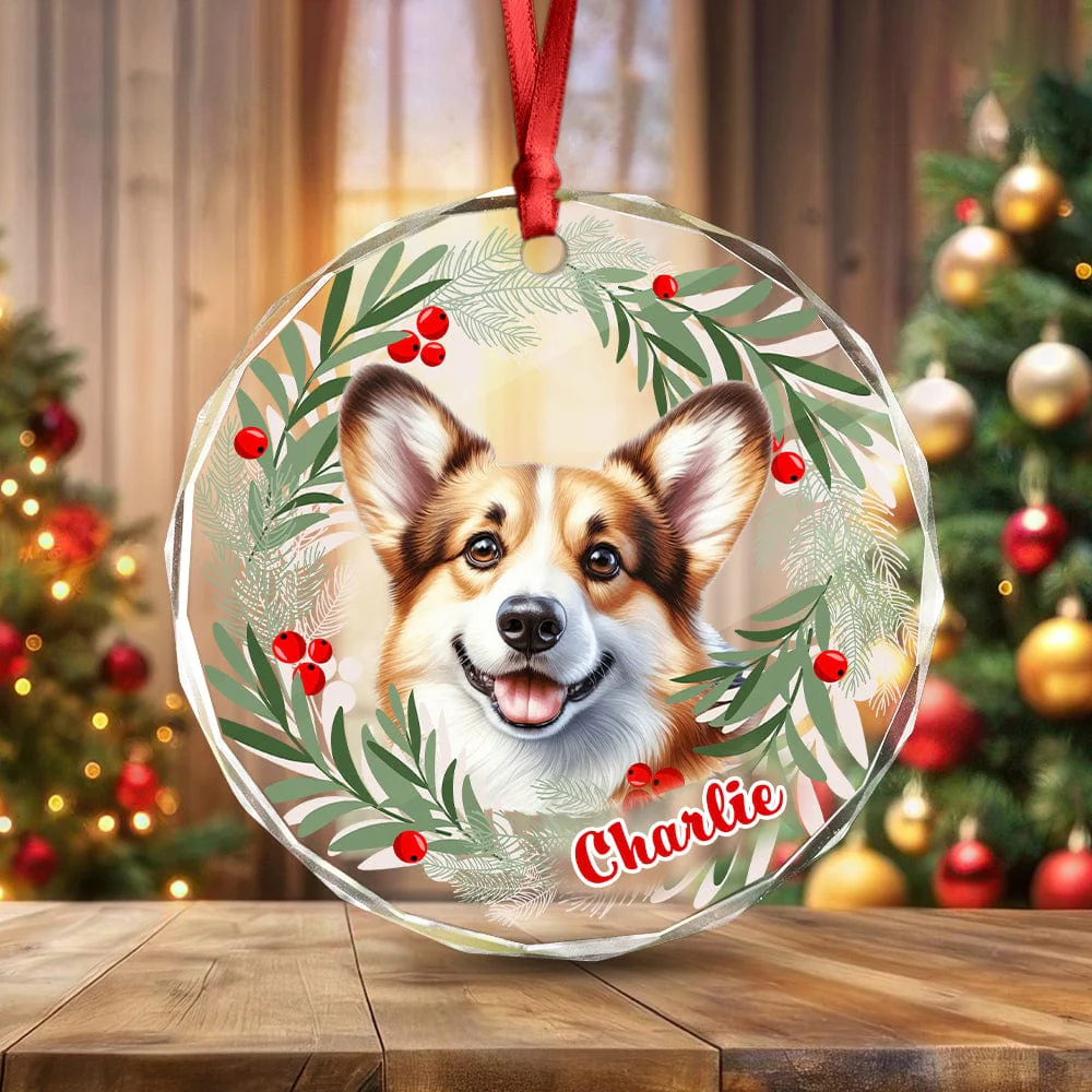 Personalized Dog Christmas Glass Ornament For Christmas HA75 891570 - Image 3