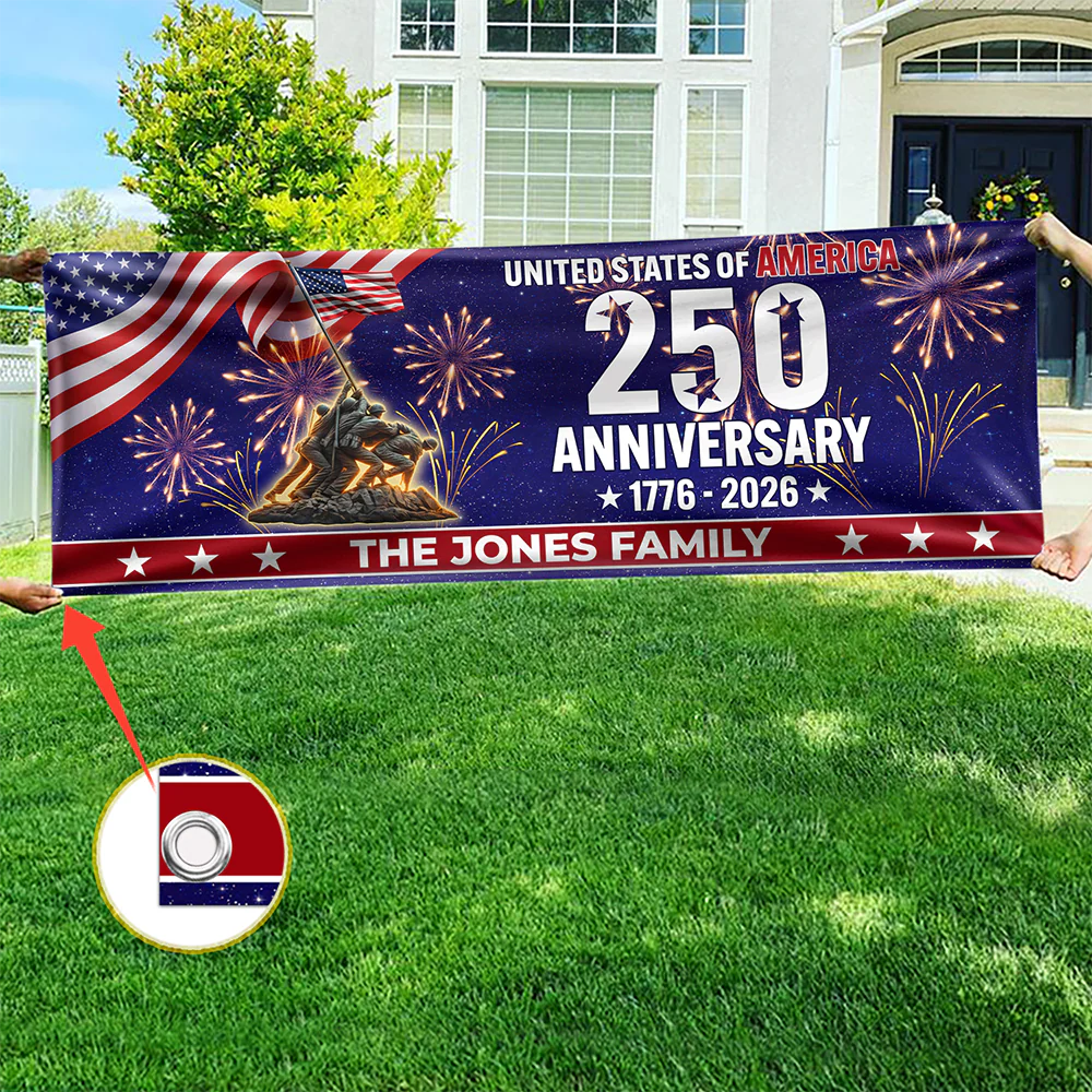 Personalized Family Name 1776-2026 250th Anniversary USA Patriotic Banner HA75 920728 - Image 6