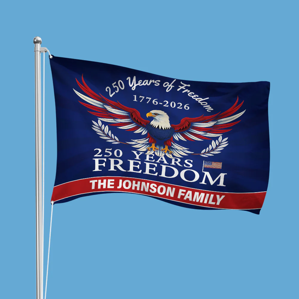 Personalized Family Name 250 Years of Freedom Patriotic Banner House Flag HA75 898794 - Image 4