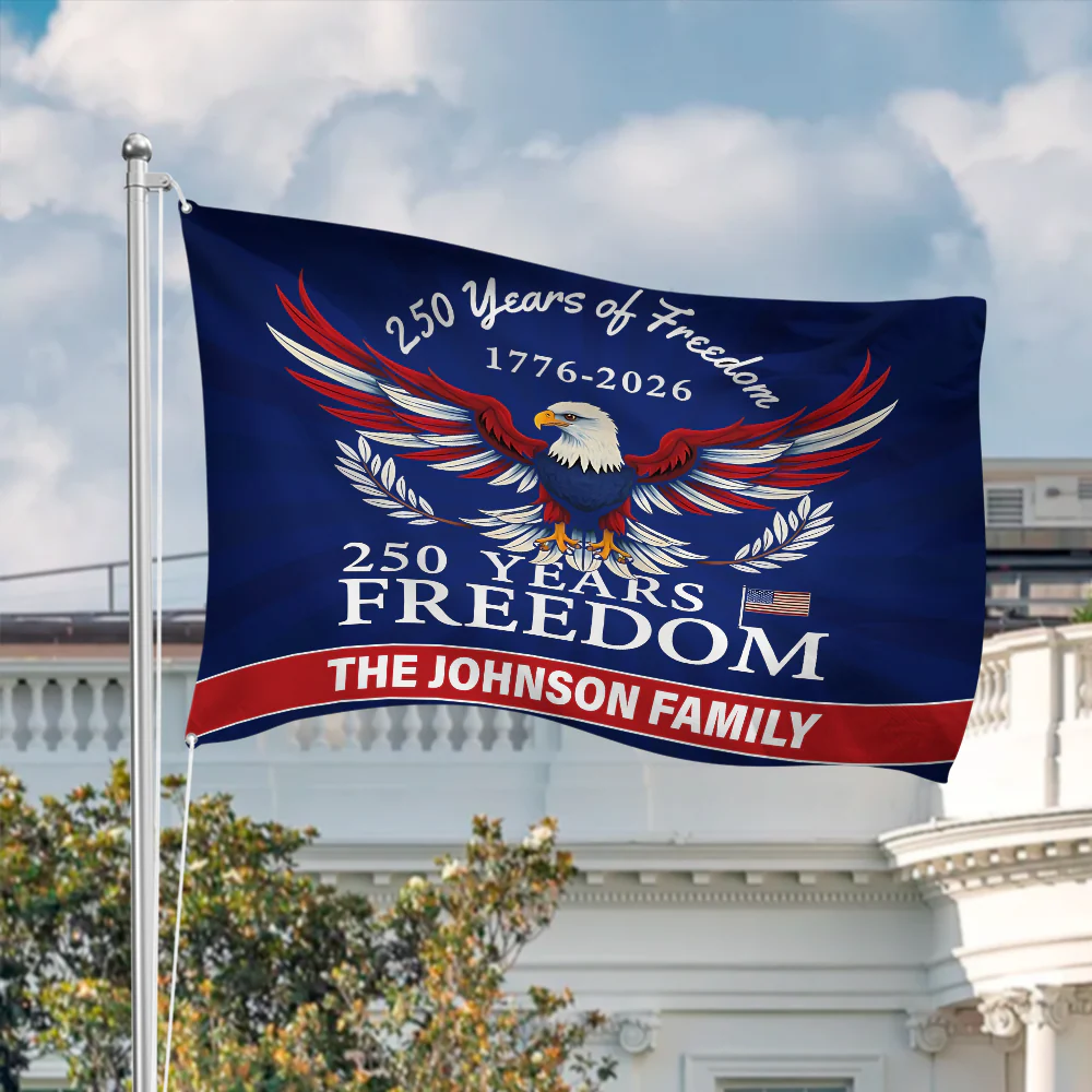 Personalized Family Name 250 Years of Freedom Patriotic Banner House Flag HA75 898794 - Image 5