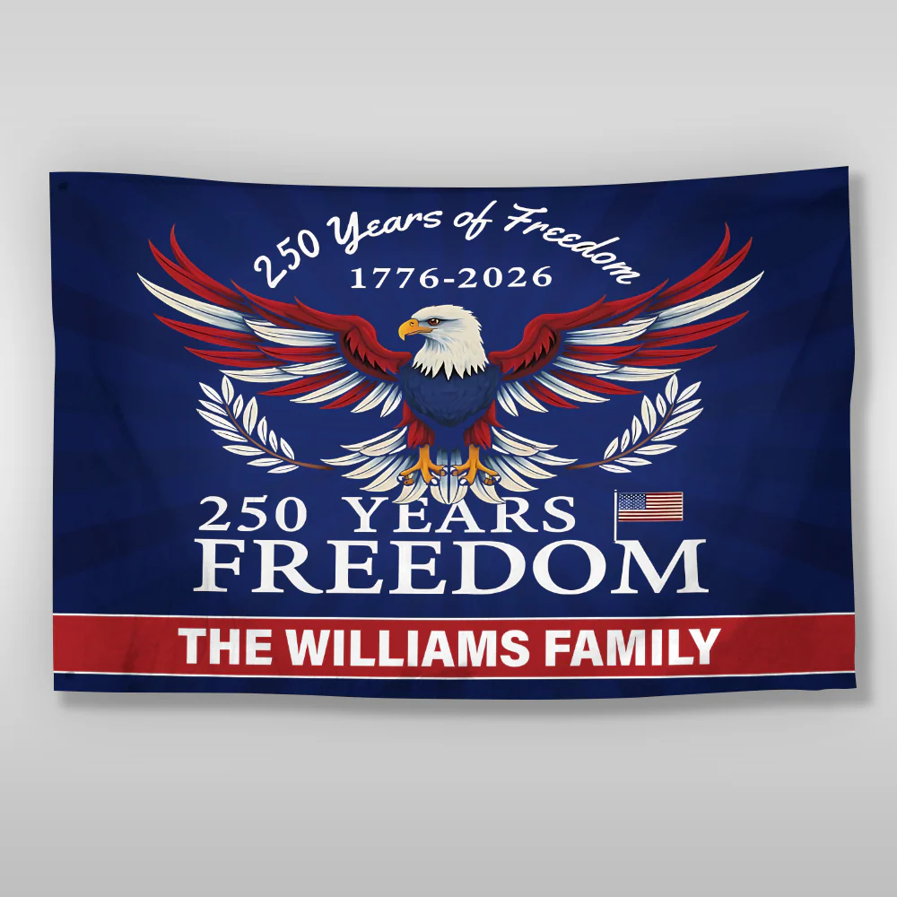 Personalized Family Name 250 Years of Freedom Patriotic Banner House Flag HA75 898794 - Image 6