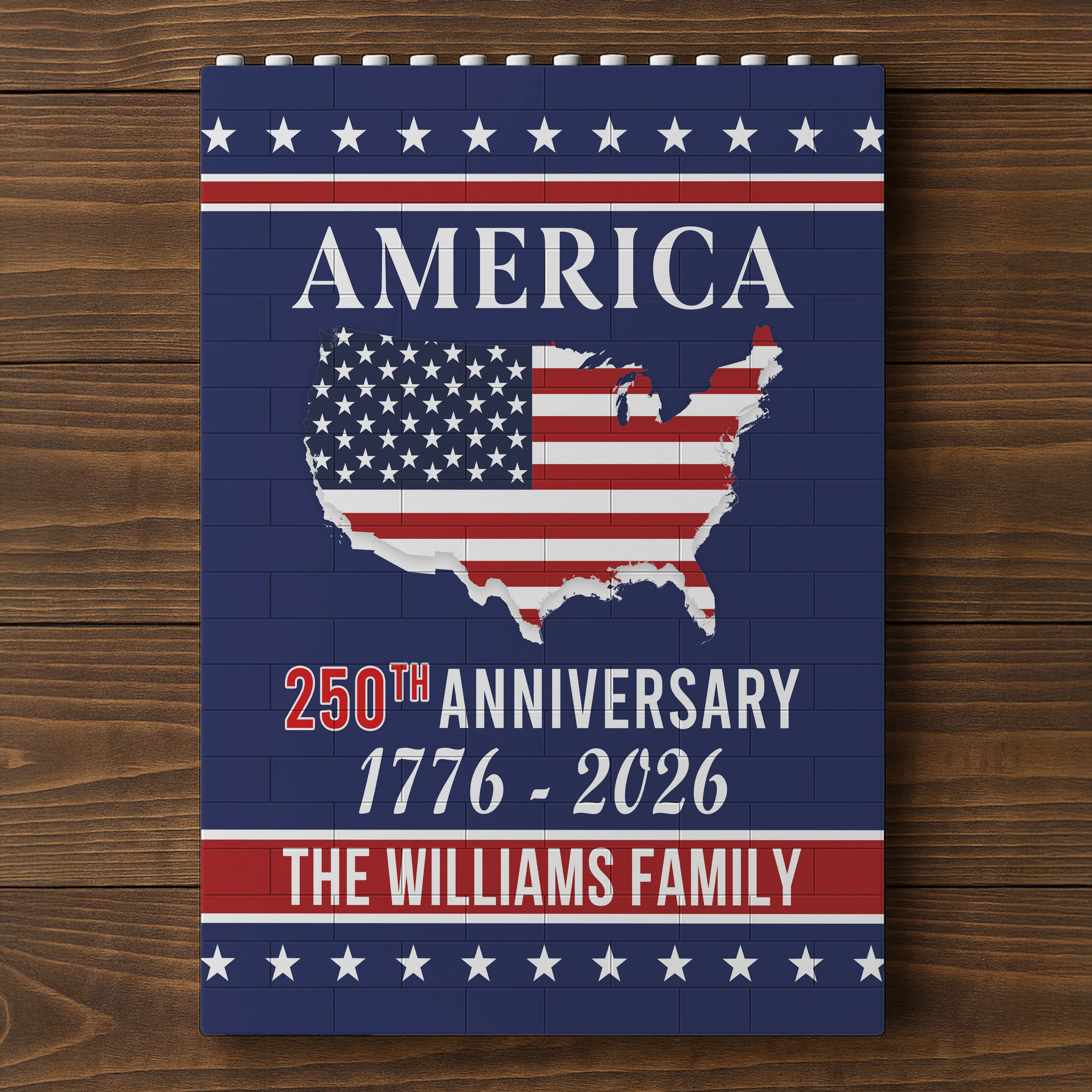 Personalized Family Name America 250th Anniversary Building Brick Blocks HA75 920536 - Image 3