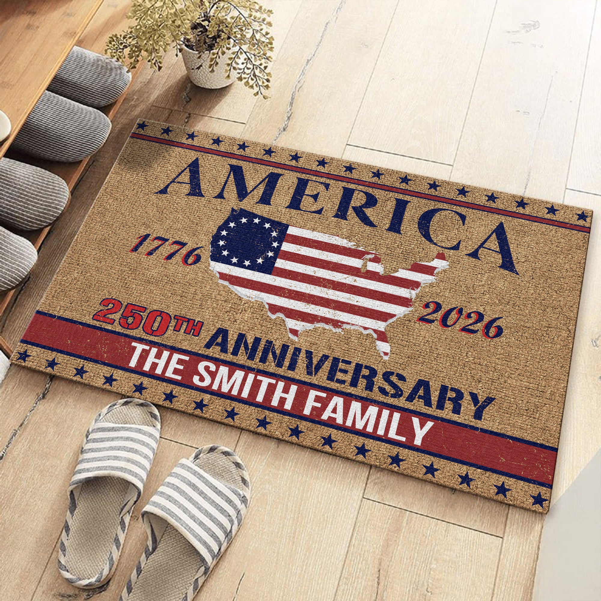 Personalized Family Name America 250th Anniversary Doormat HA75 898942 - Image 4