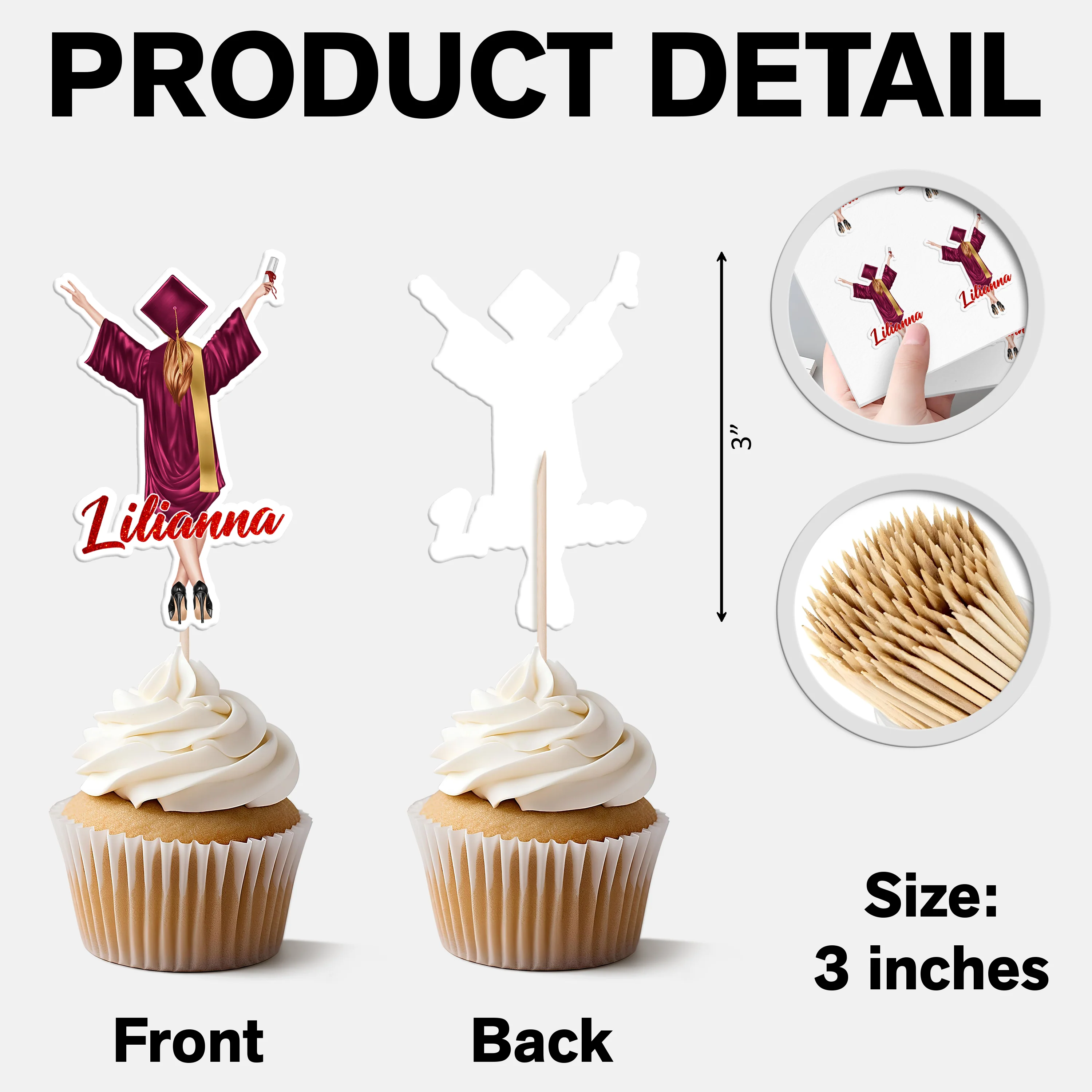 Personalized Graduation Decoration Cupcake Toppers HA75 920068 - Image 7