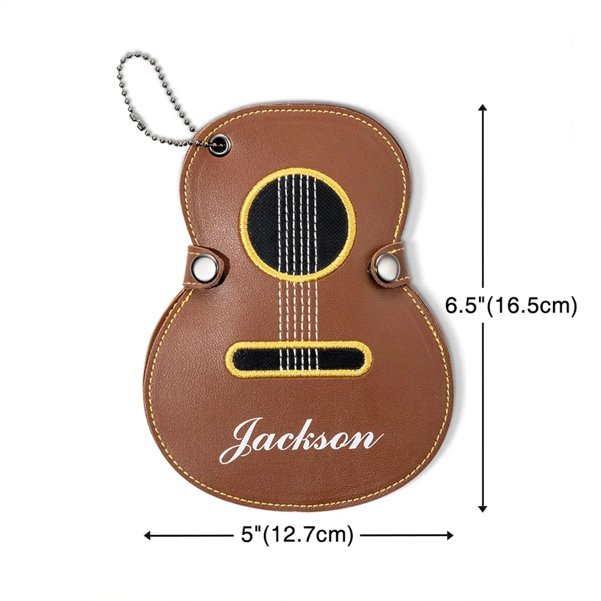 Personalized Guitar-Shaped PU Leather Guitar Picks Storage Case And Key Ring Gift for Guitar Player HA75 898500 - Image 7