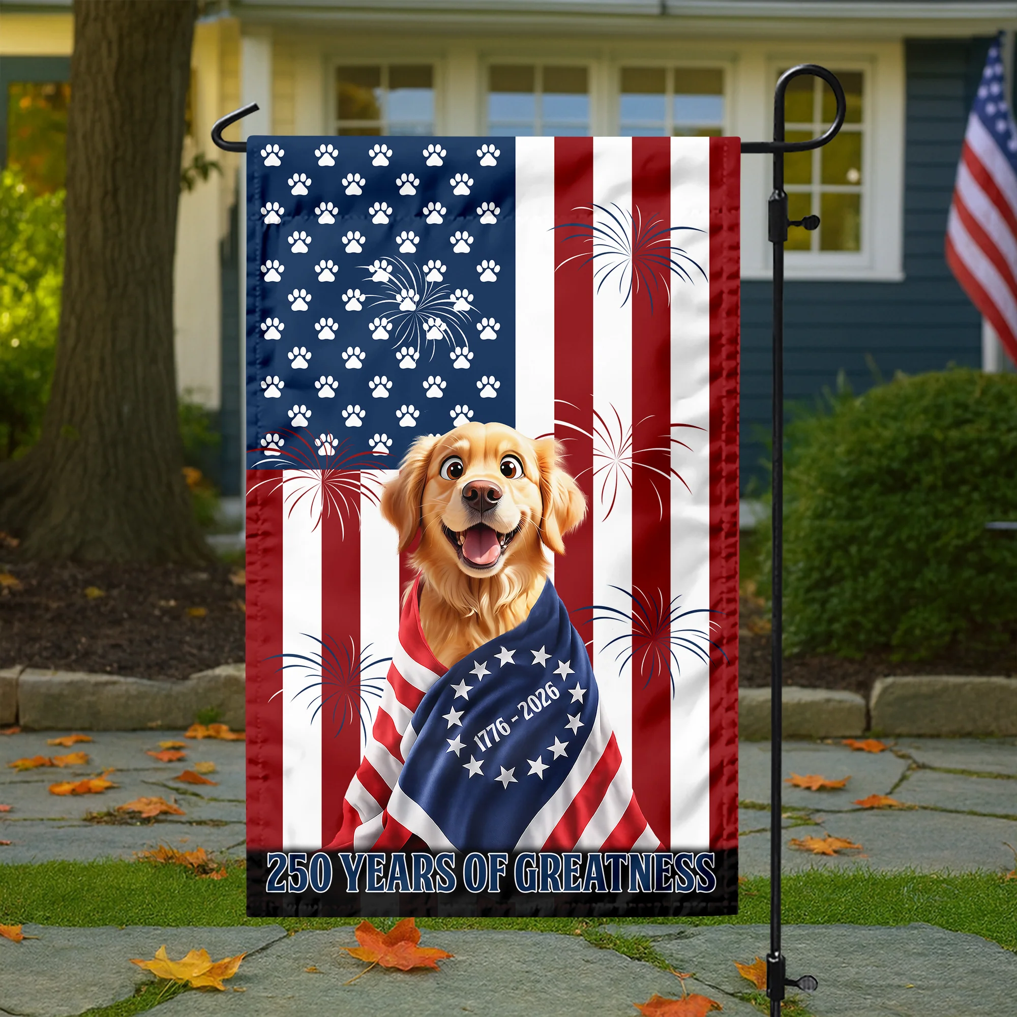 Personalized My Dog Loves USA 250 Patriotic Garden Flag HA75 920214 - Image 3