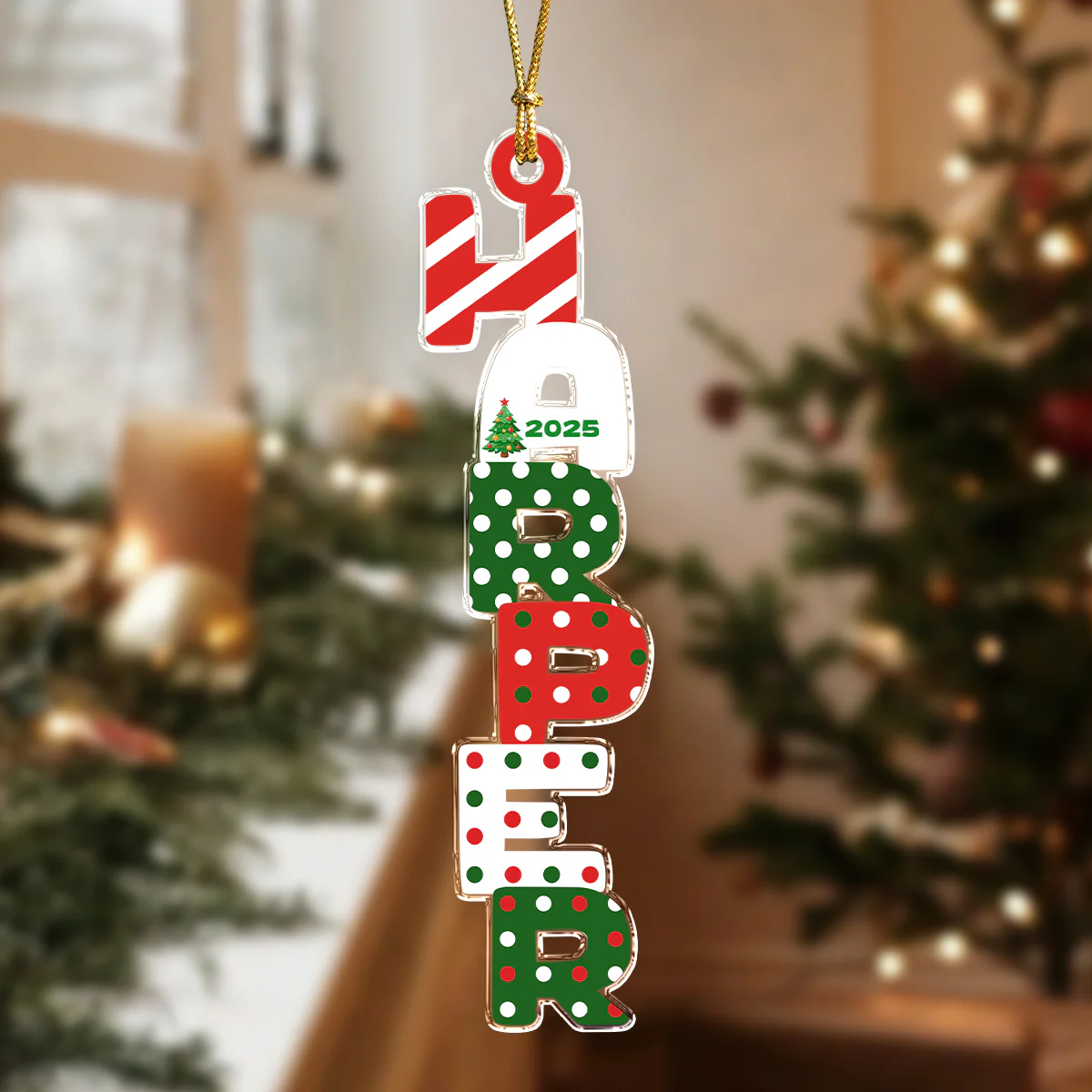 Personalized Name Letter Christmas Acrylic Ornament Family Gift HA75 897998 - Image 5