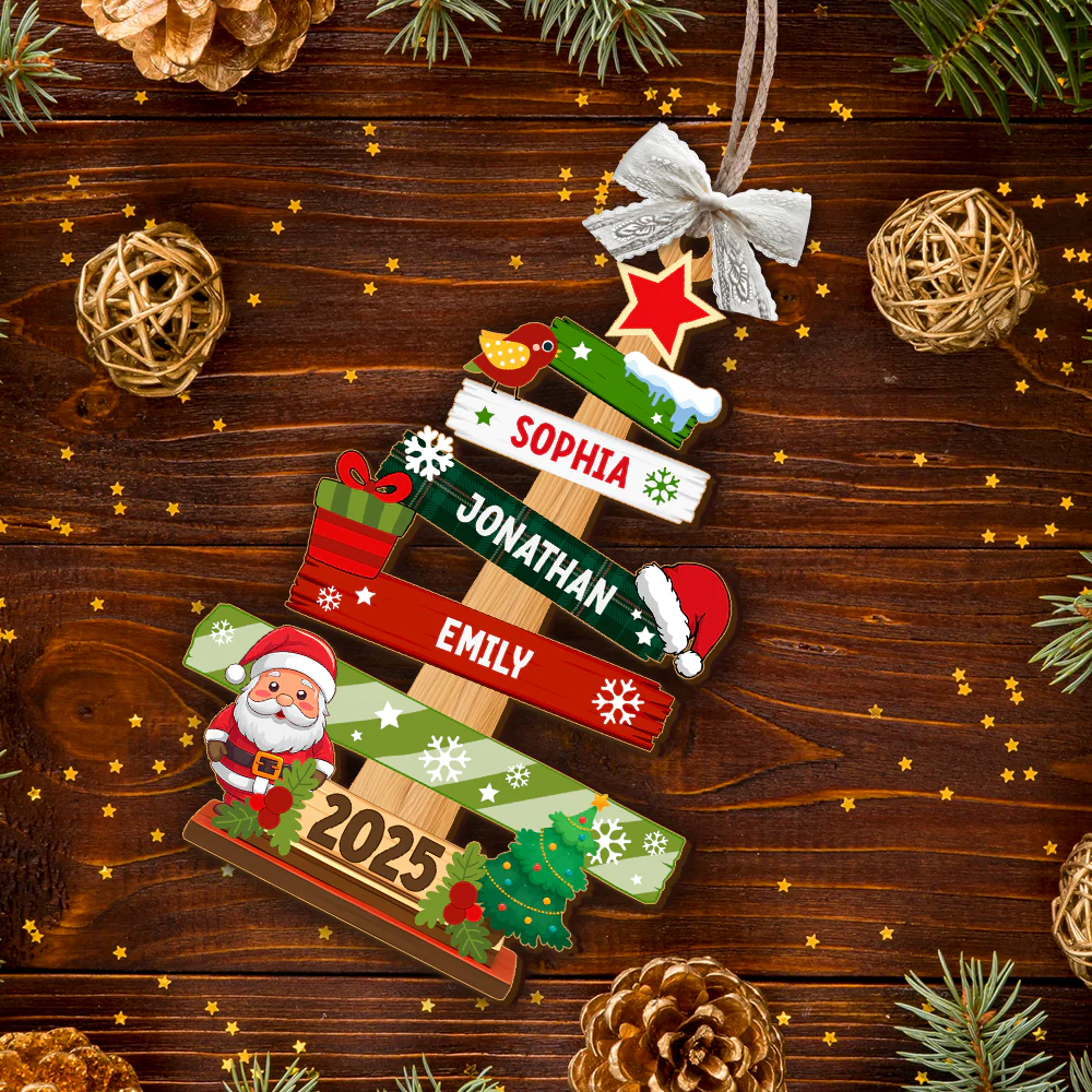 Personalized Our Family Christmas Tree Wood Ornament Christmas Gifts For Mom, Dad HA75 897502 - Image 2