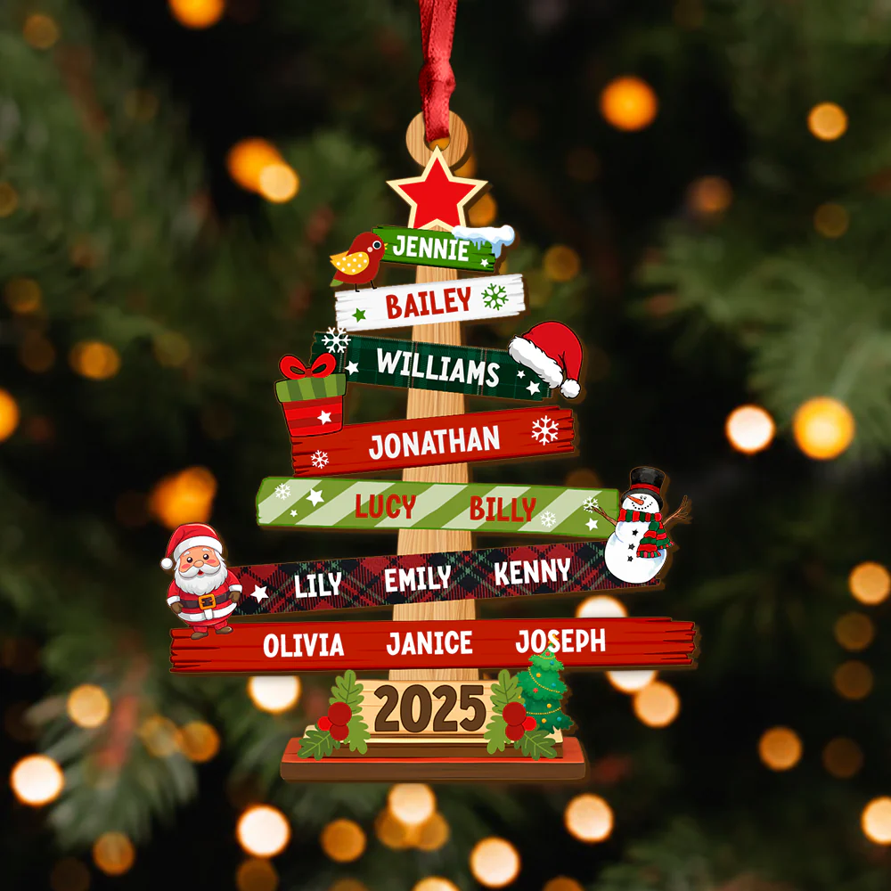 Personalized Our Family Christmas Tree Wood Ornament Christmas Gifts For Mom, Dad HA75 897502 - Image 3