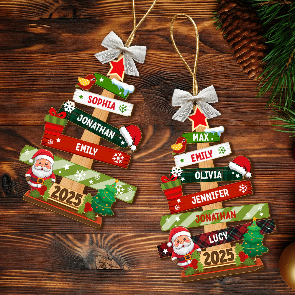 Personalized Our Family Christmas Tree Wood Ornament Christmas Gifts For Mom, Dad HA75 897502 - Image 4