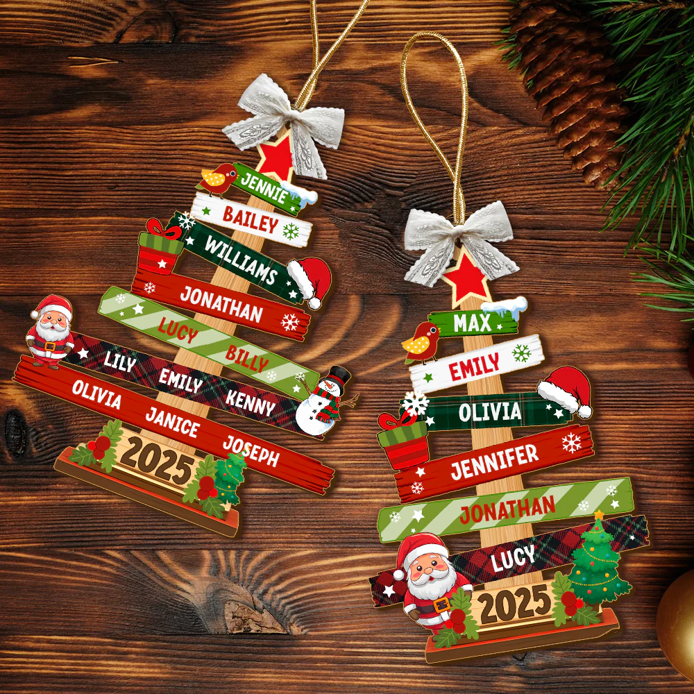 Personalized Our Family Christmas Tree Wood Ornament Christmas Gifts For Mom, Dad HA75 897502 - Image 5