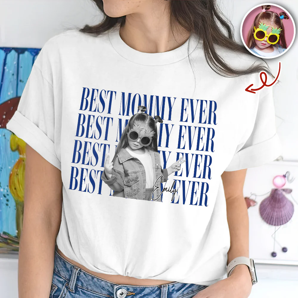 Personalized Vintage Photo Best Mom Ever Family Bright Shirt HA75 921362 - Image 2