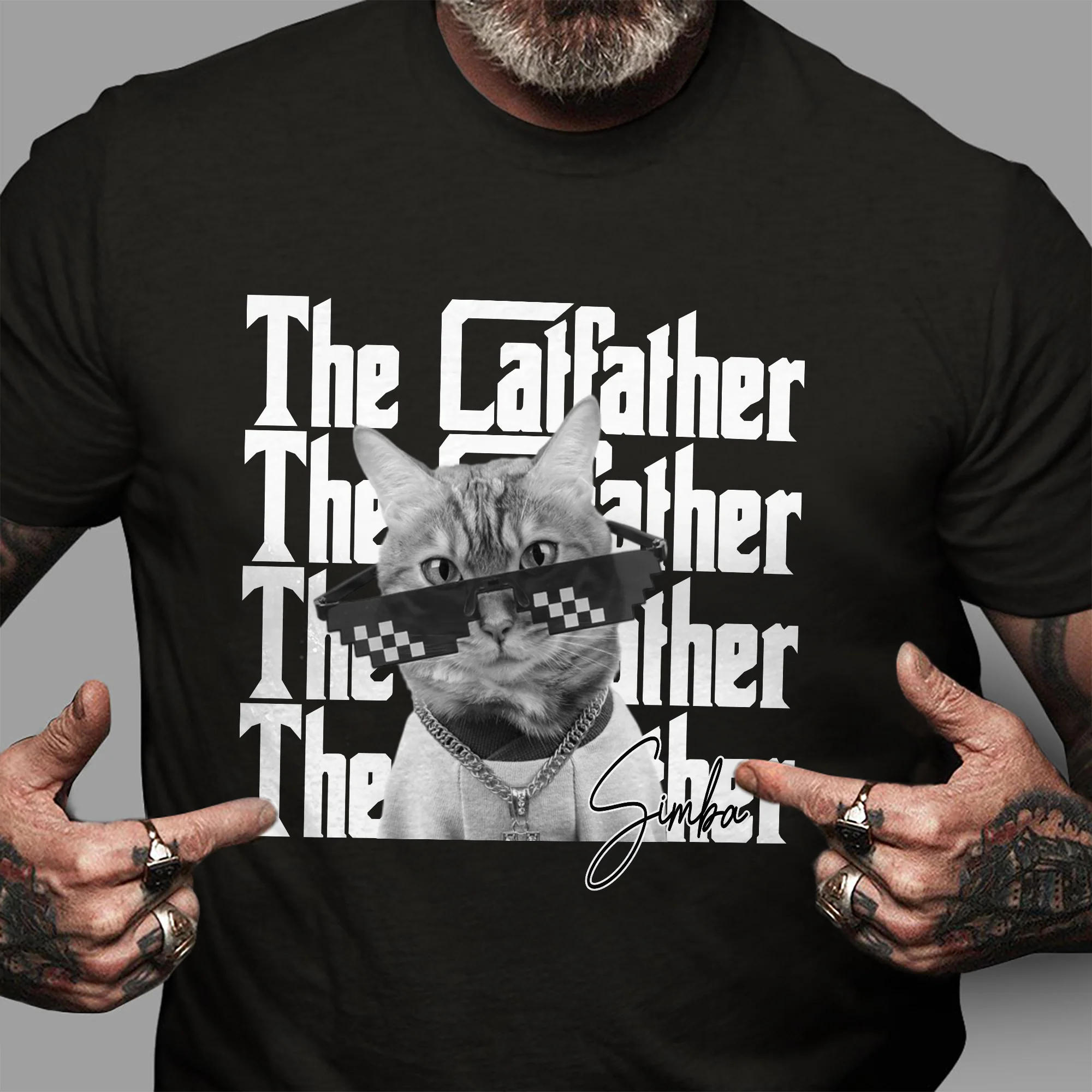 Personalized Vintage Photo The Catfather Comfort Shirt For Cat Lovers HA75 921570 - Image 3